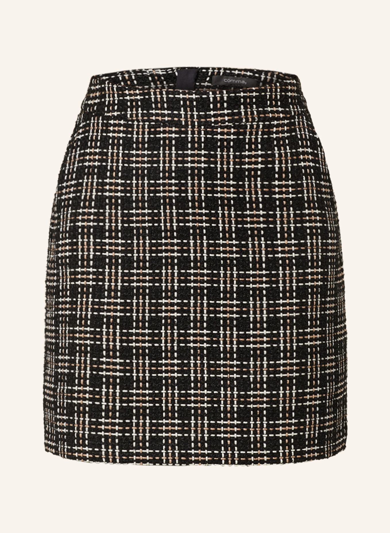 comma Tweed skirt, Color: DARK GRAY/ BLACK/ BEIGE (Image 1)