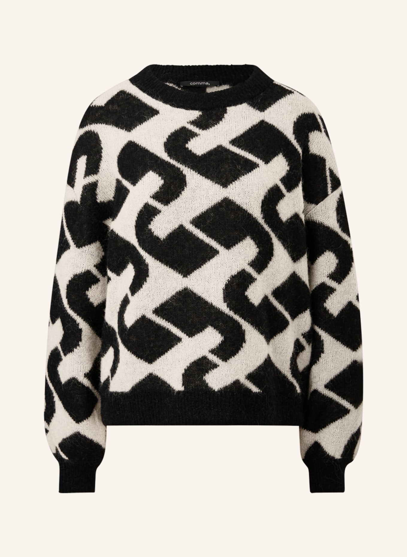 comma Sweater, Color: BLACK/ LIGHT GRAY (Image 1)
