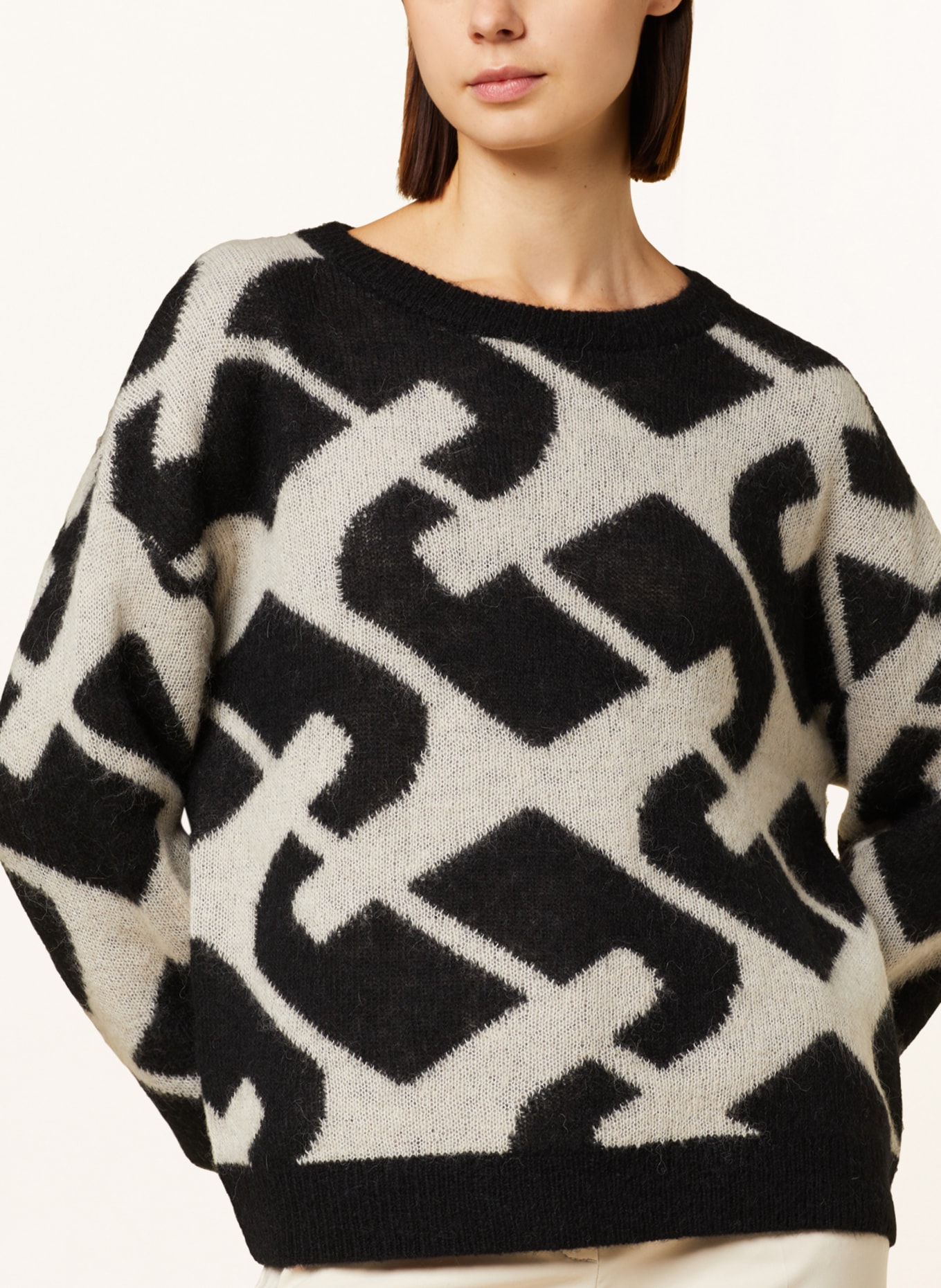 comma Sweater, Color: BLACK/ LIGHT GRAY (Image 4)