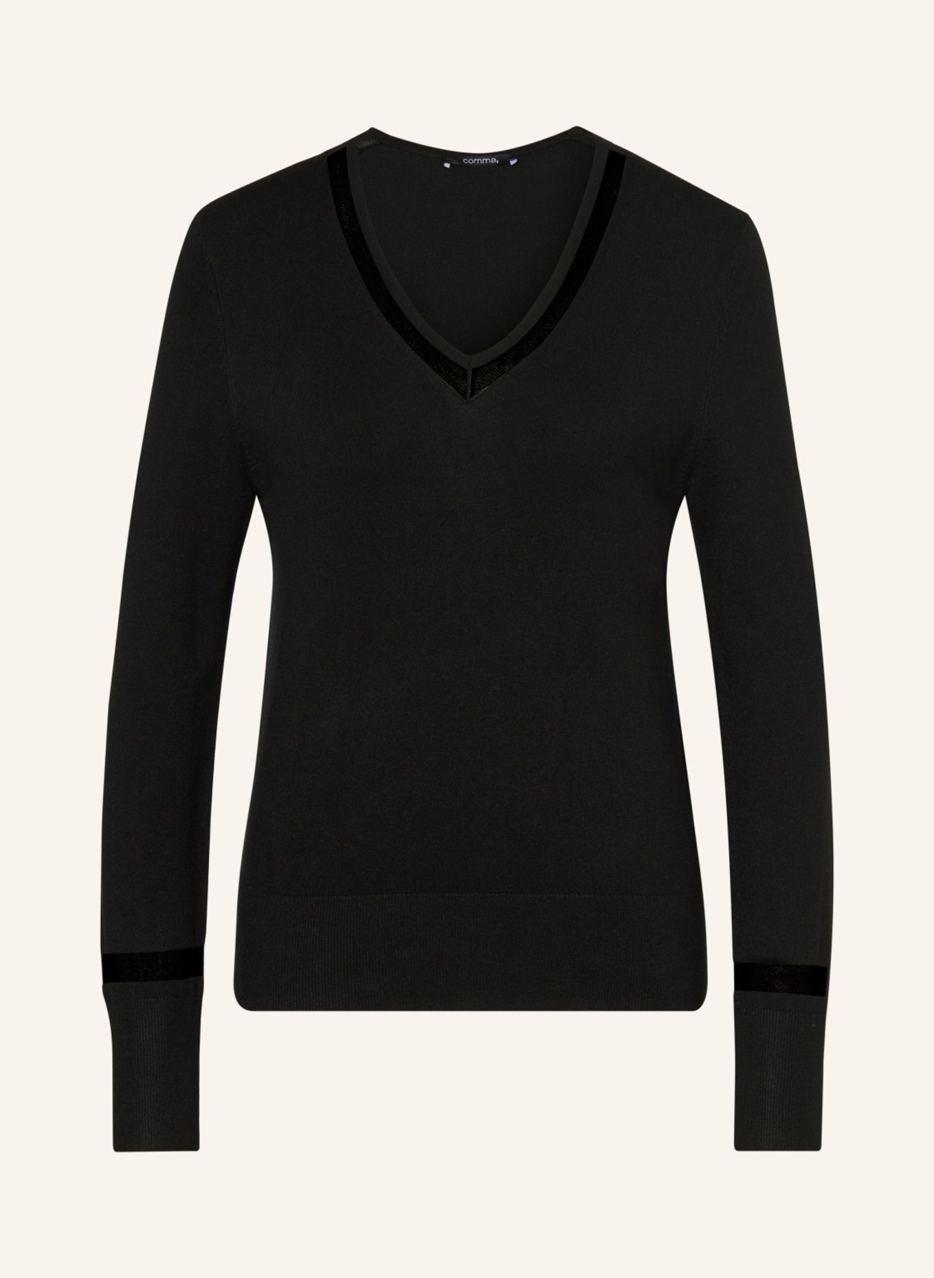 comma Sweater, Color: WHITE/ BLACK (Image 1)
