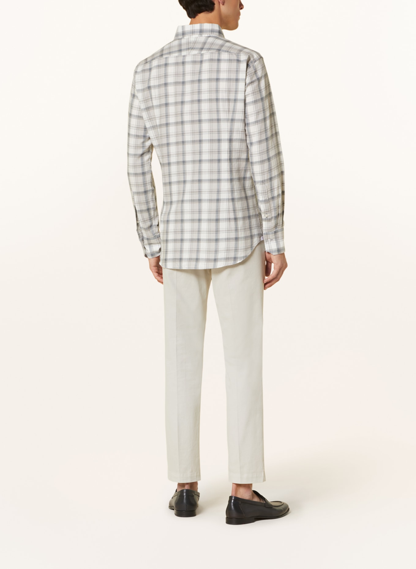 ARTIGIANO Flannel shirt classic fit, Color: WHITE/ LIGHT GRAY/ GRAY (Image 3)