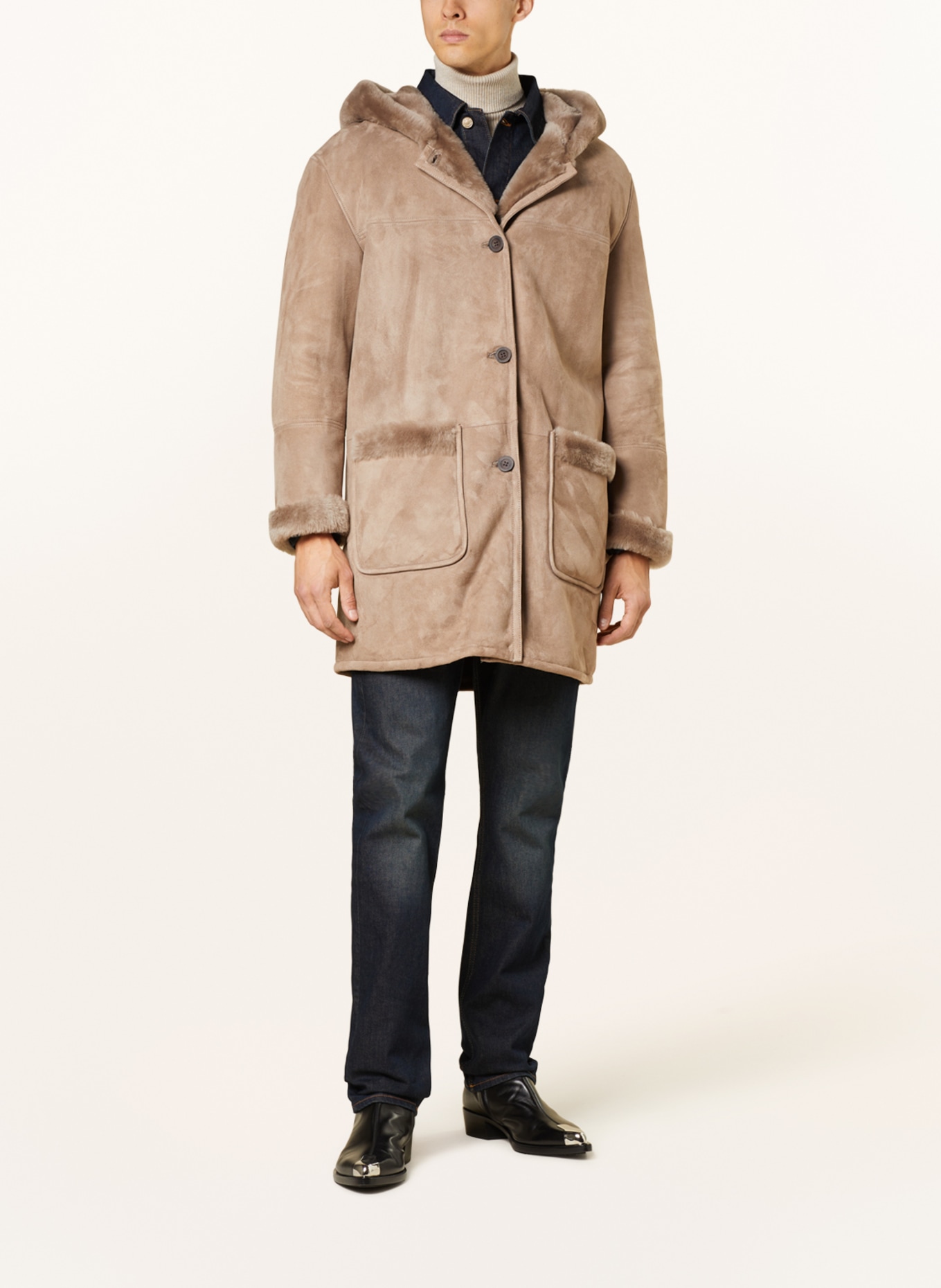 ARMA Leather coat ROVER, Color: TAUPE (Image 2)