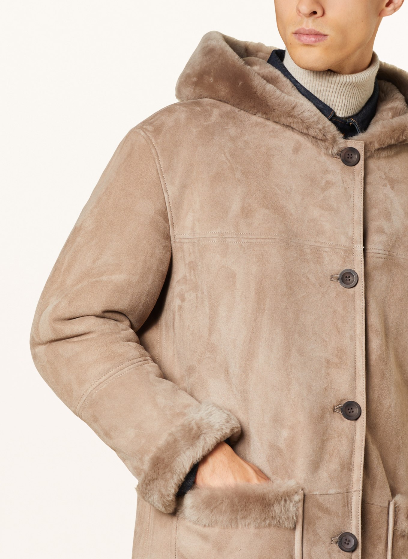 ARMA Leather coat ROVER, Color: TAUPE (Image 5)