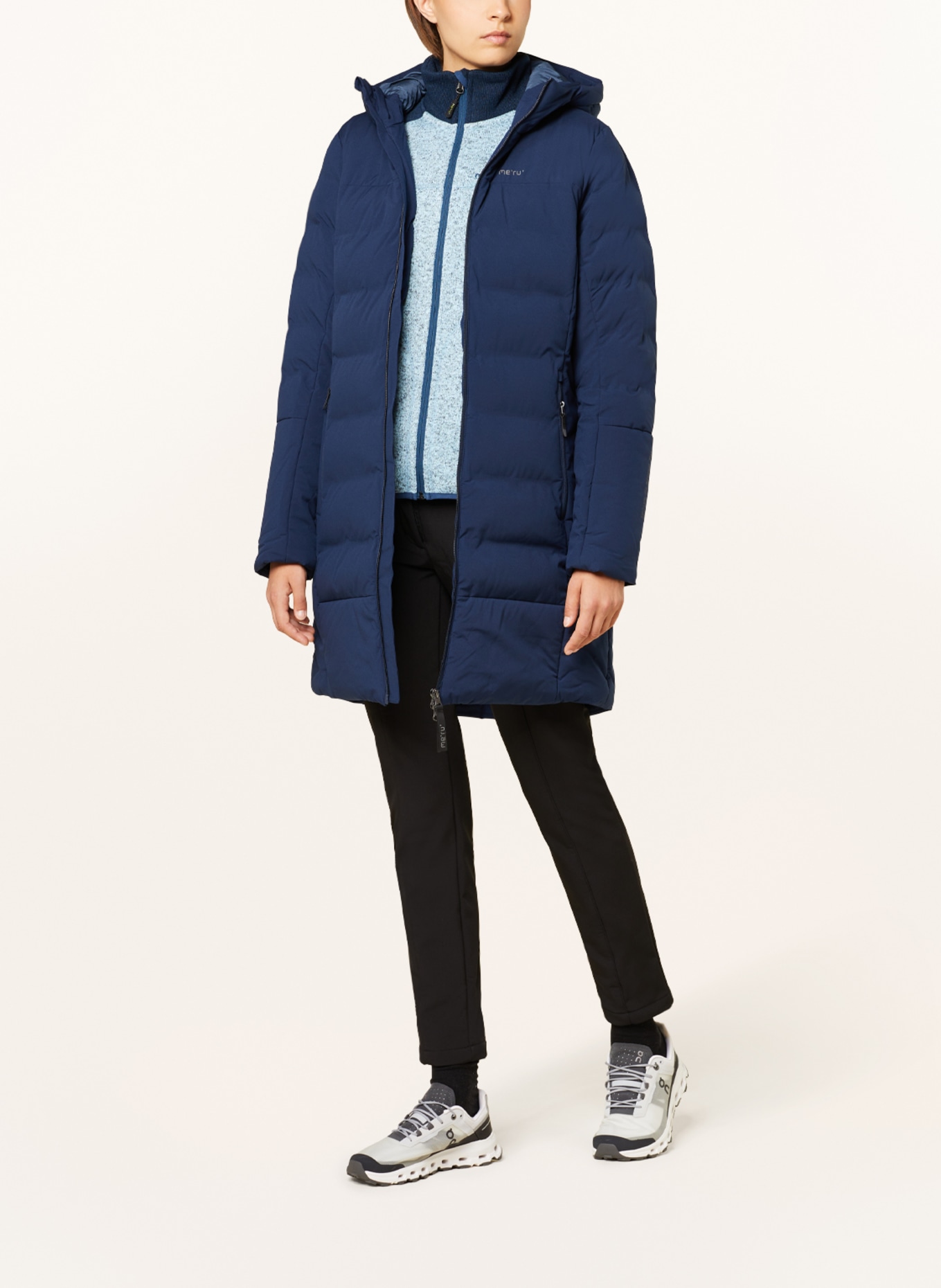 me°ru' Prošívaný kabát UDDEVALLA: TMAVĚ MODRÁ