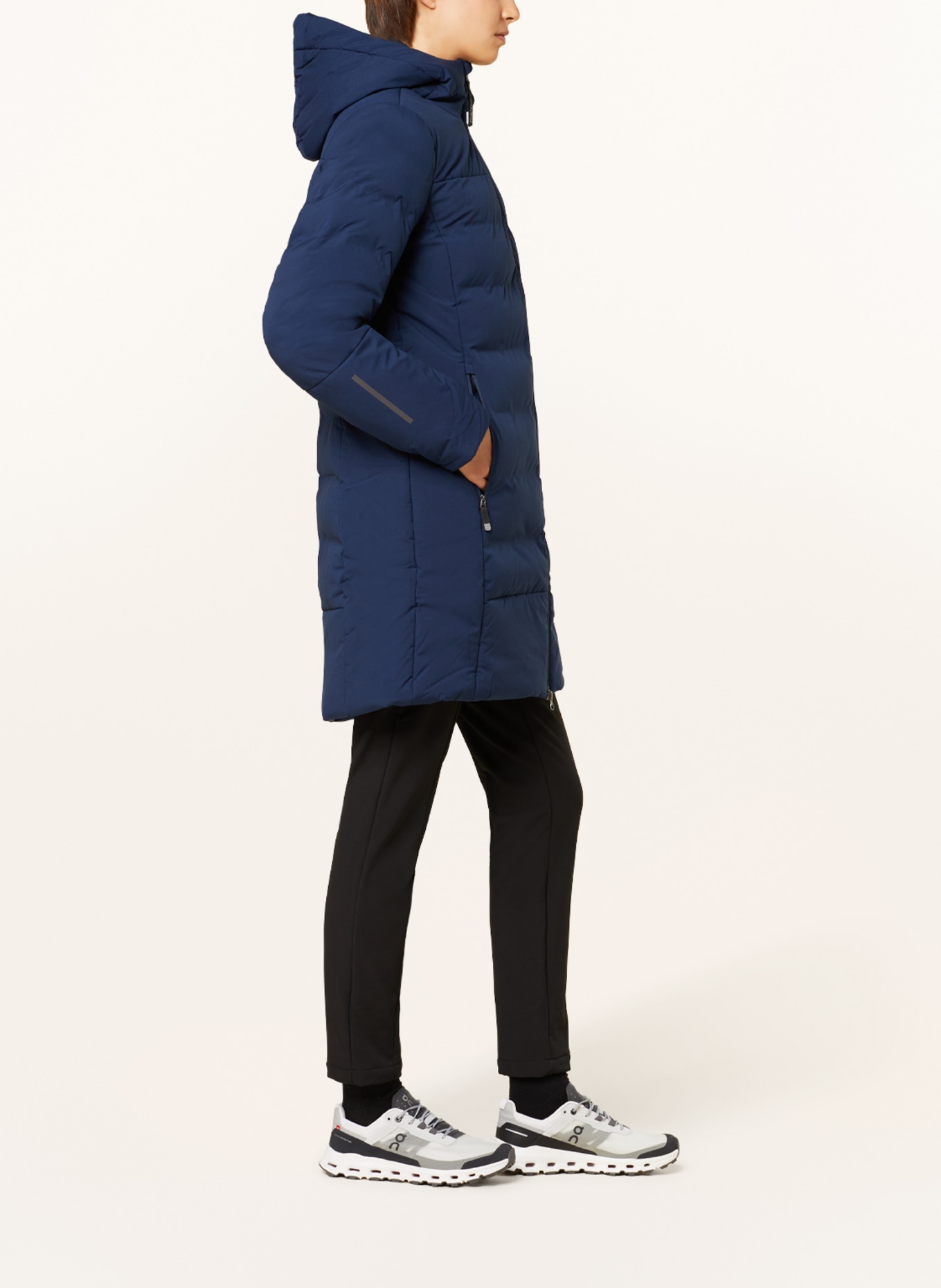 me°ru' Prošívaný kabát UDDEVALLA: TMAVĚ MODRÁ