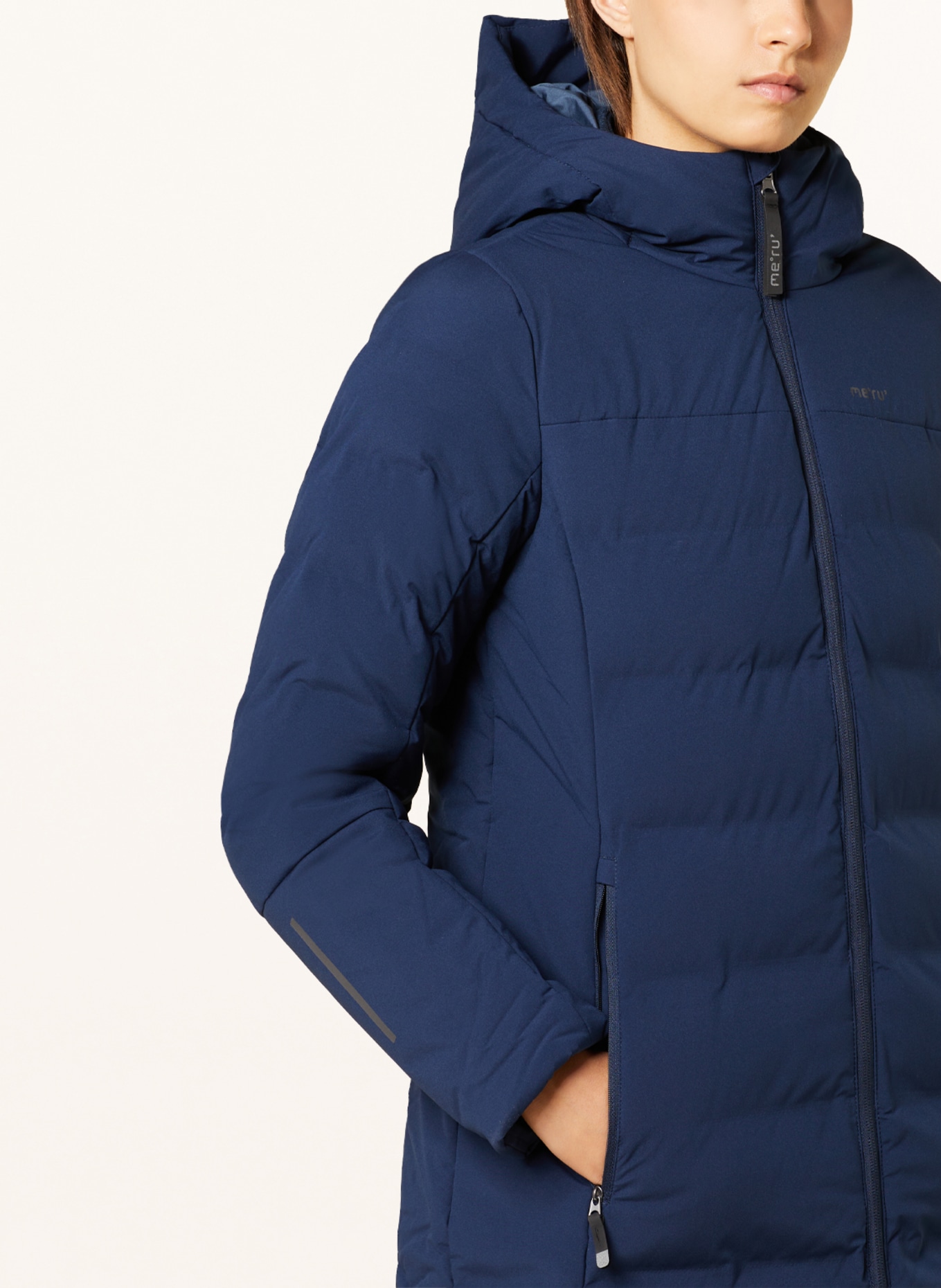 me°ru' Prošívaný kabát UDDEVALLA: TMAVĚ MODRÁ