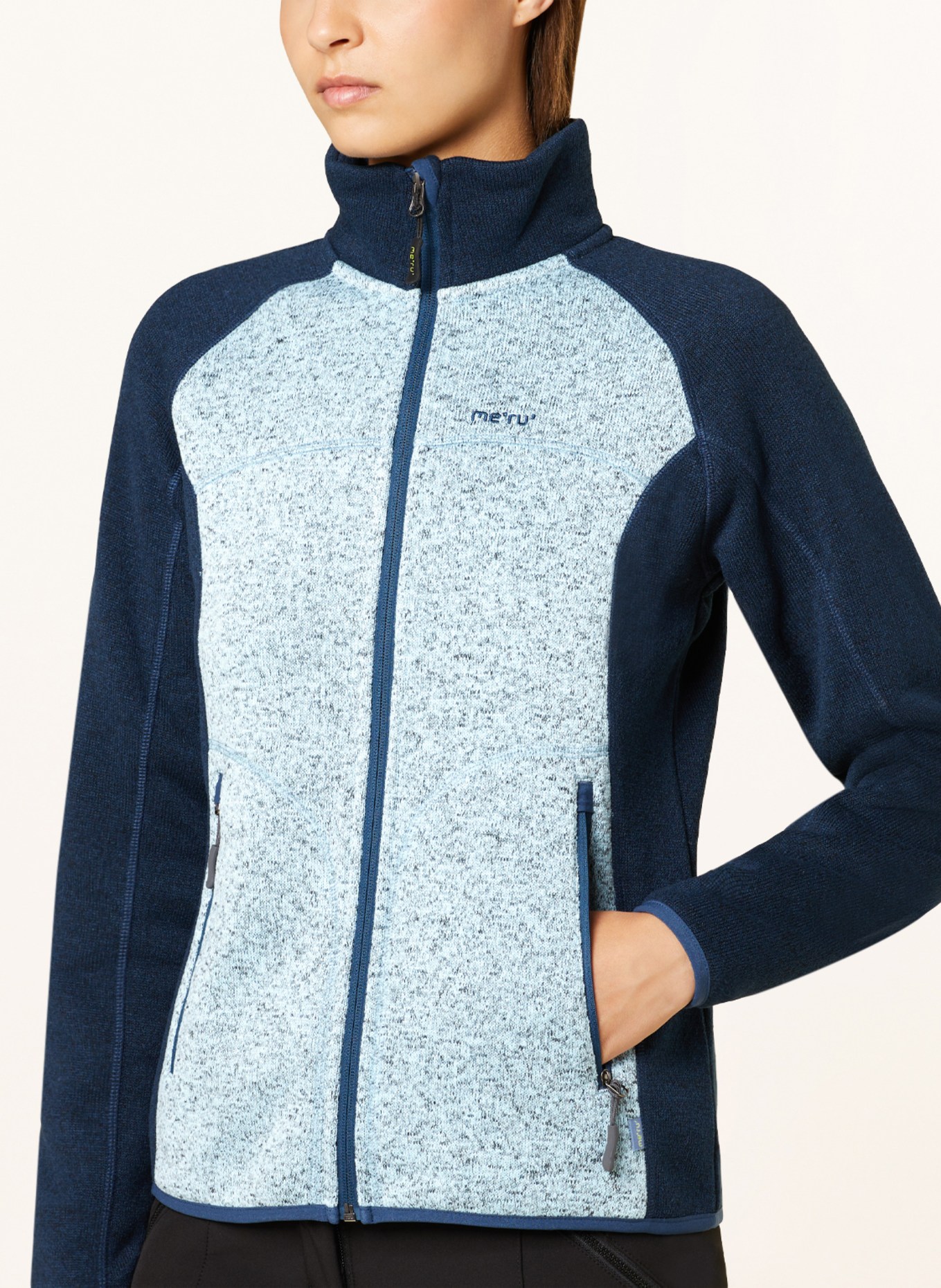 me°ru' Knitted fleece jacket BALLERUP, Color: BLUE/ LIGHT BLUE/ DARK BLUE (Image 4)