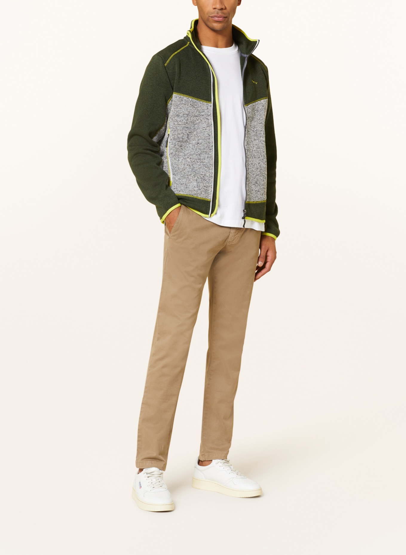 me°ru' Fleece jacket LERUM, Color: DARK GREEN/ GRAY (Image 2)