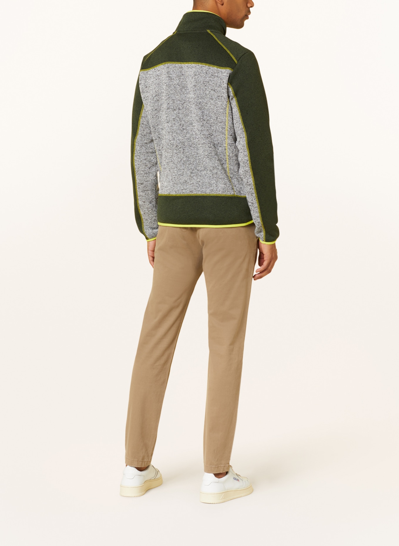me°ru' Fleece jacket LERUM, Color: DARK GREEN/ GRAY (Image 3)