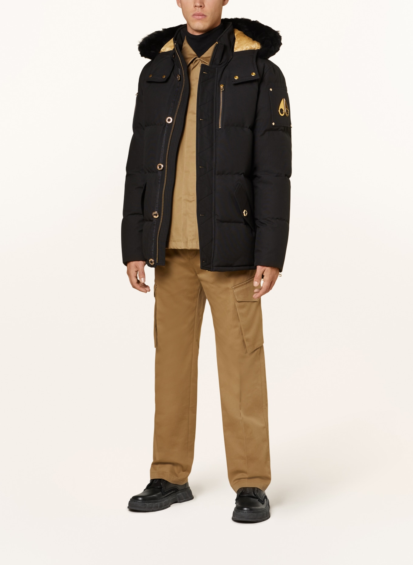 MOOSE KNUCKLES Down jacket GOLD 3Q with detachable hood, Color: BLACK (Image 2)