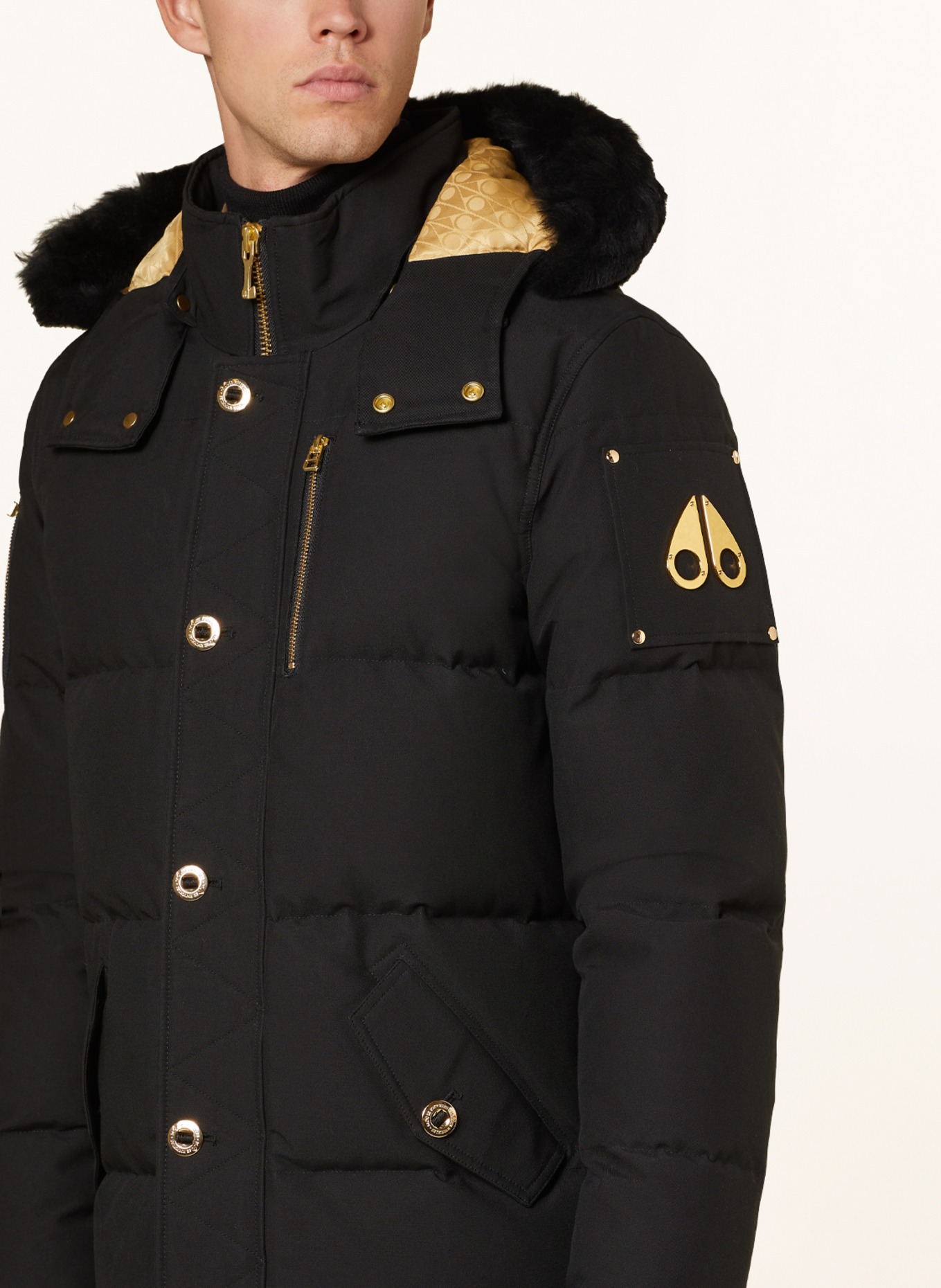 MOOSE KNUCKLES Down jacket GOLD 3Q with detachable hood, Color: BLACK (Image 5)