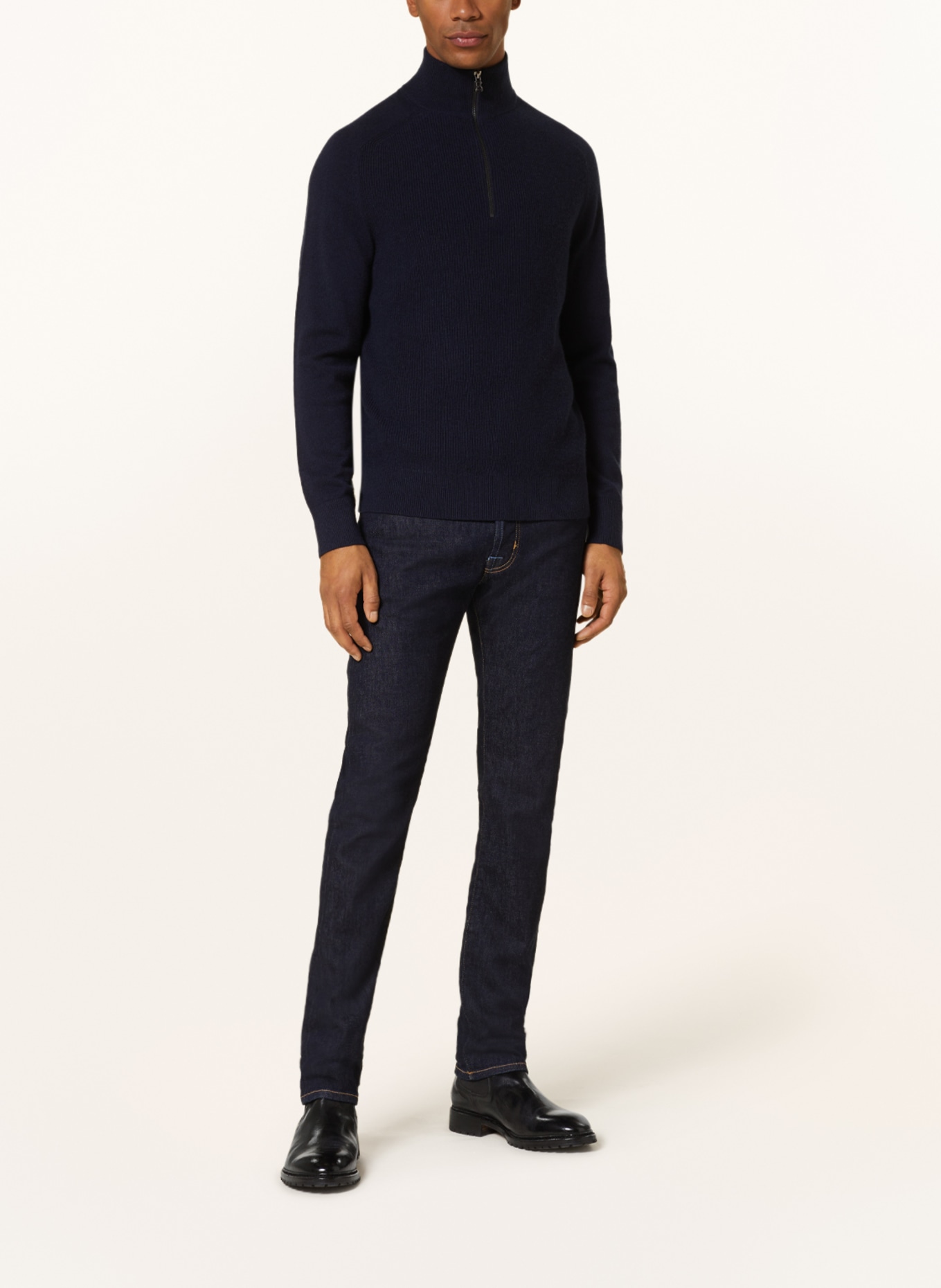 BOGNER Half-zip sweater DEREK with cashmere, Color: DARK BLUE (Image 2)