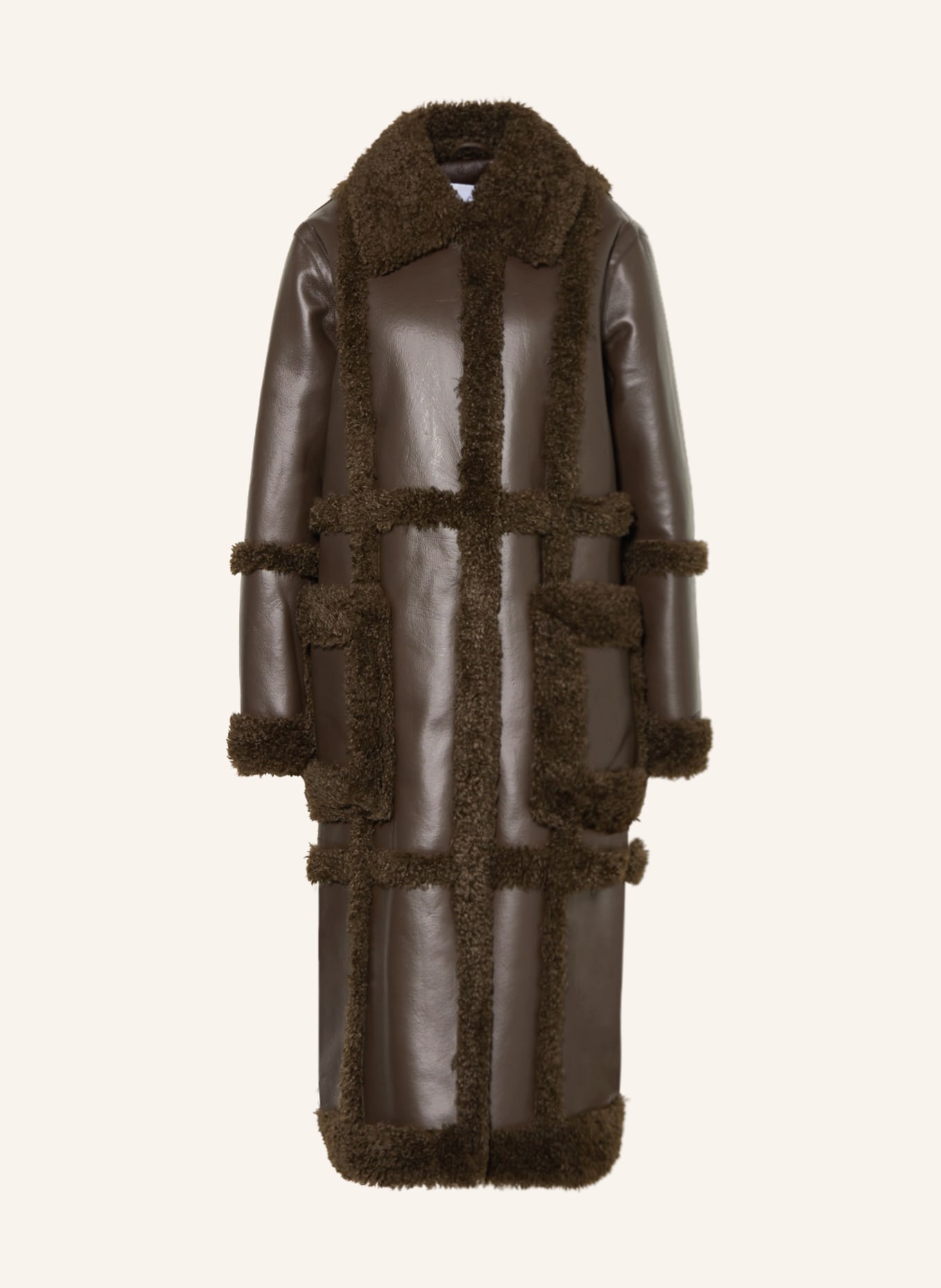 STAND STUDIO Coat PATRICE in leather look, Color: DARK BROWN (Image 1)