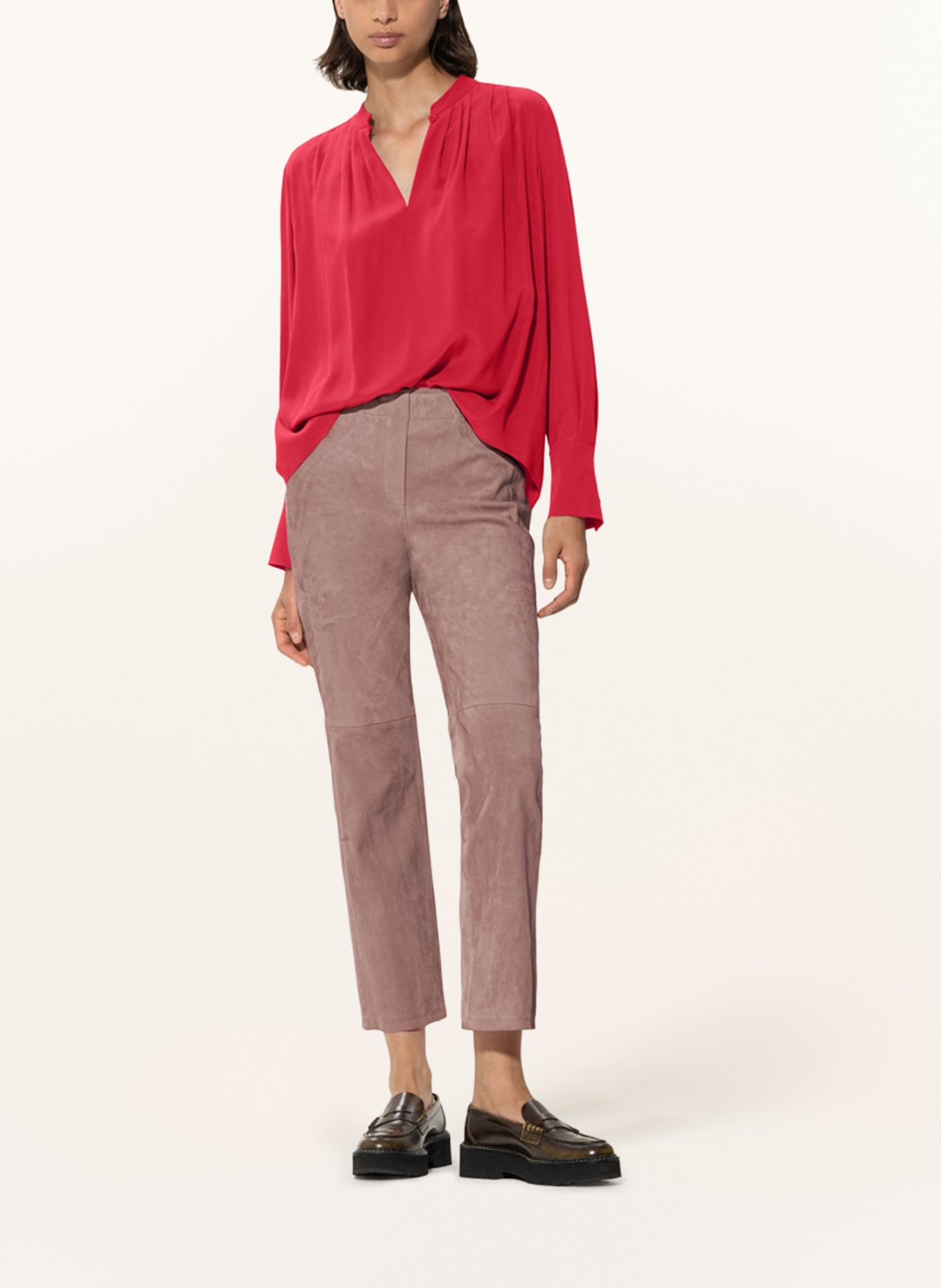LUISA CERANO Shirt blouse with silk, Color: NEON RED (Image 2)