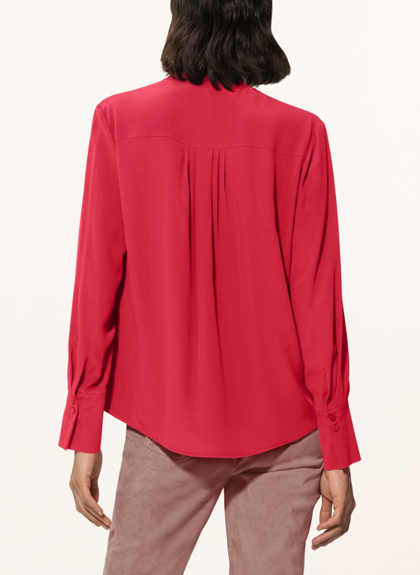 LUISA CERANO Shirt blouse with silk, Color: NEON RED (Image 3)
