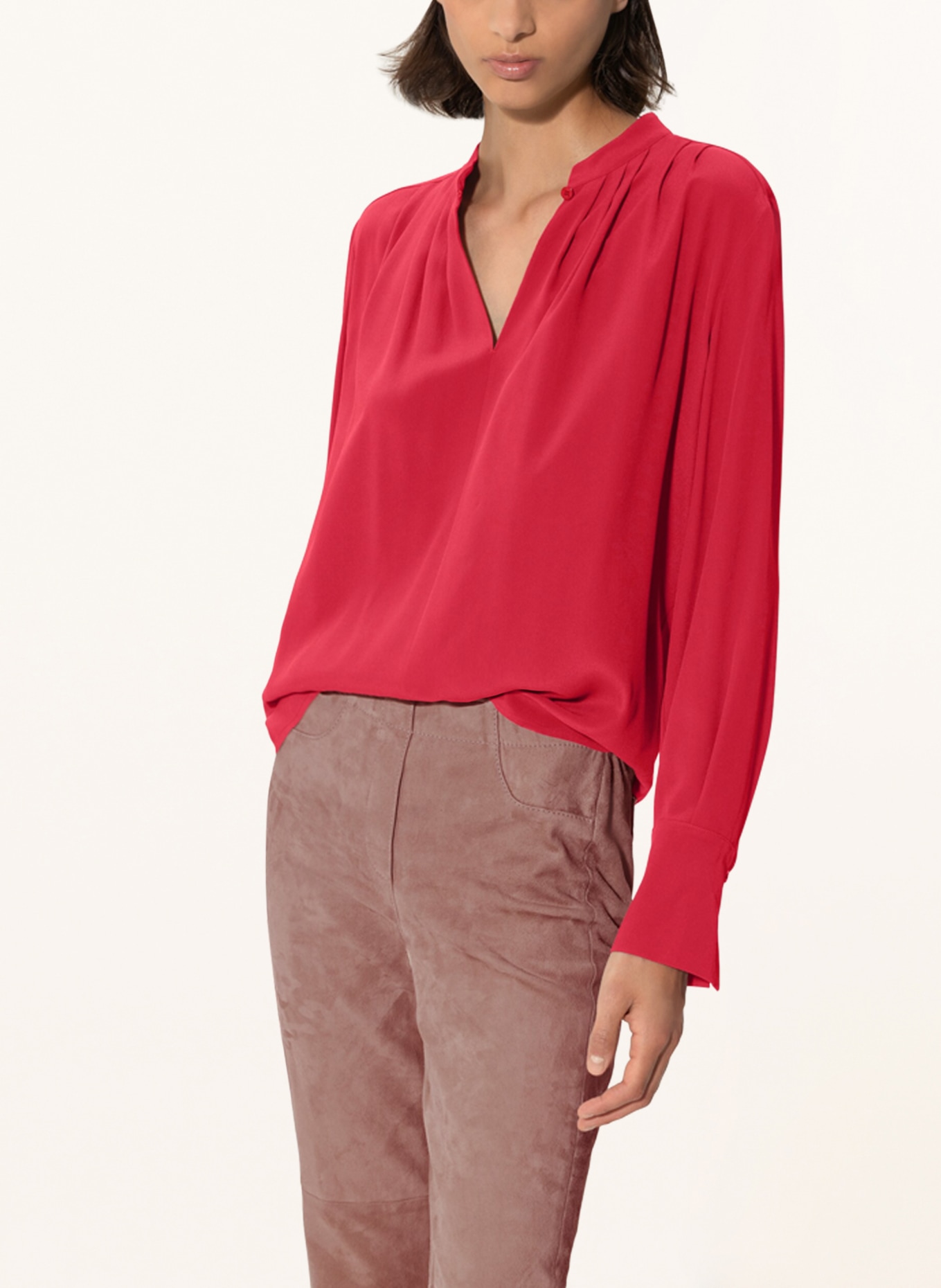 LUISA CERANO Shirt blouse with silk, Color: NEON RED (Image 4)