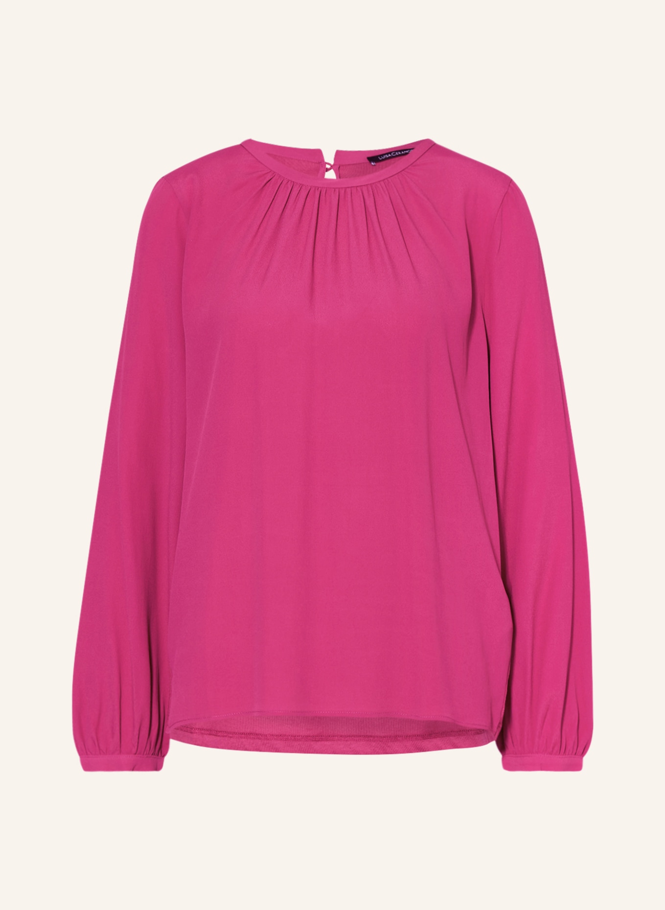 LUISA CERANO Shirt blouse in mixed materials with silk, Color: NEON PINK (Image 1)
