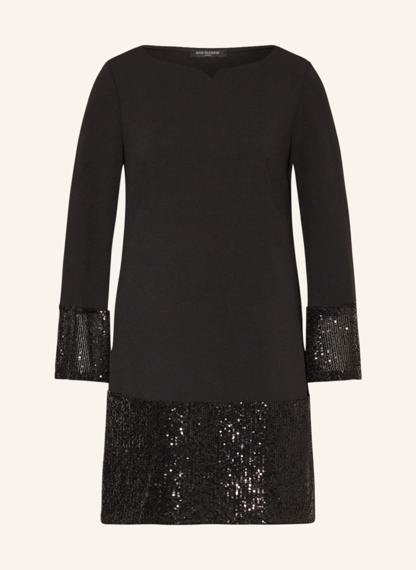 Ana Alcazar Jersey dress with sequins, Color: BLACK (Image 1)