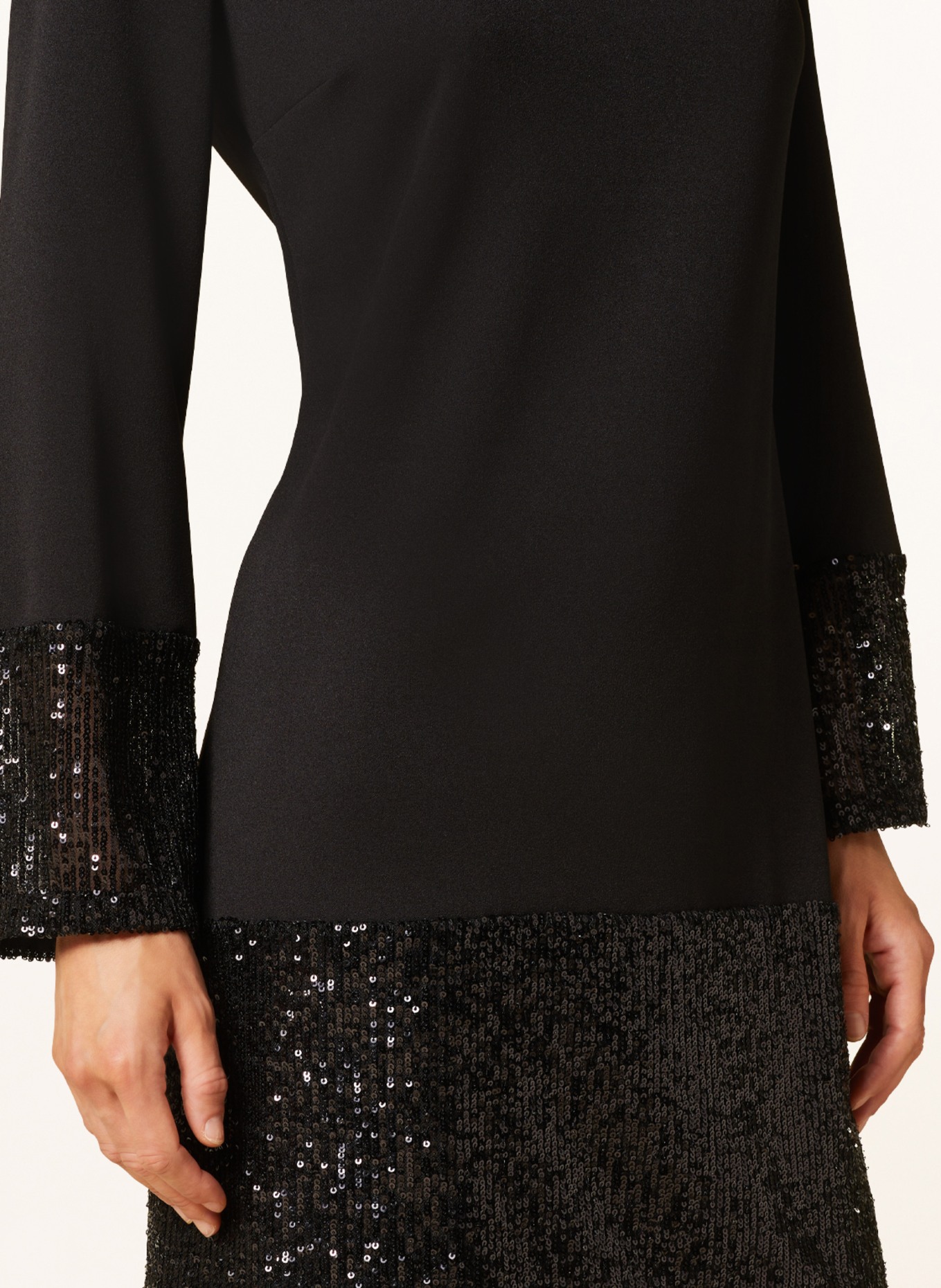 Ana Alcazar Jersey dress with sequins, Color: BLACK (Image 4)