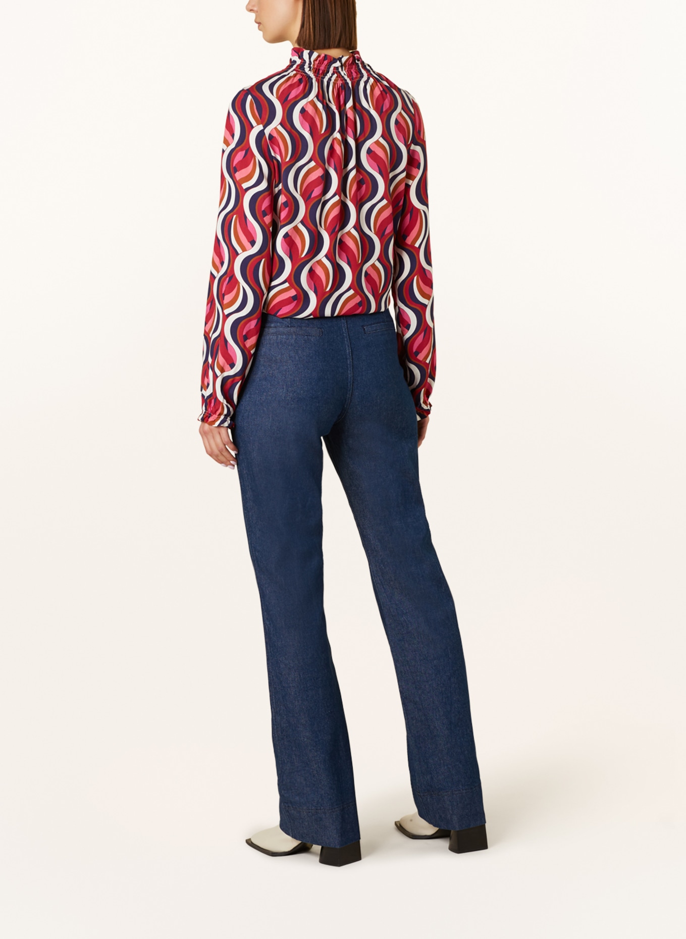 Emily VAN DEN BERGH Shirt blouse, Color: DARK BLUE/ RED/ NEON PINK (Image 3)