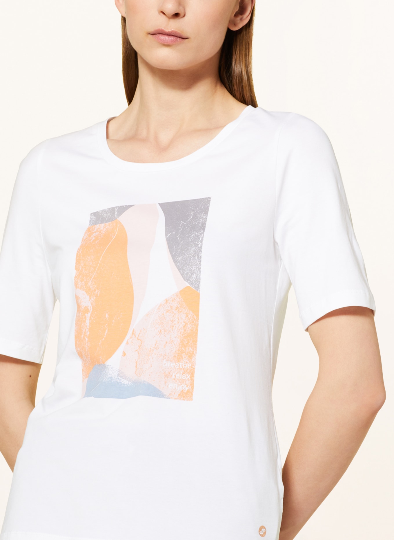 JOY sportswear T-Shirt RODIKA, Farbe: WEISS/ HELLGRAU/ HELLORANGE (Bild 4)