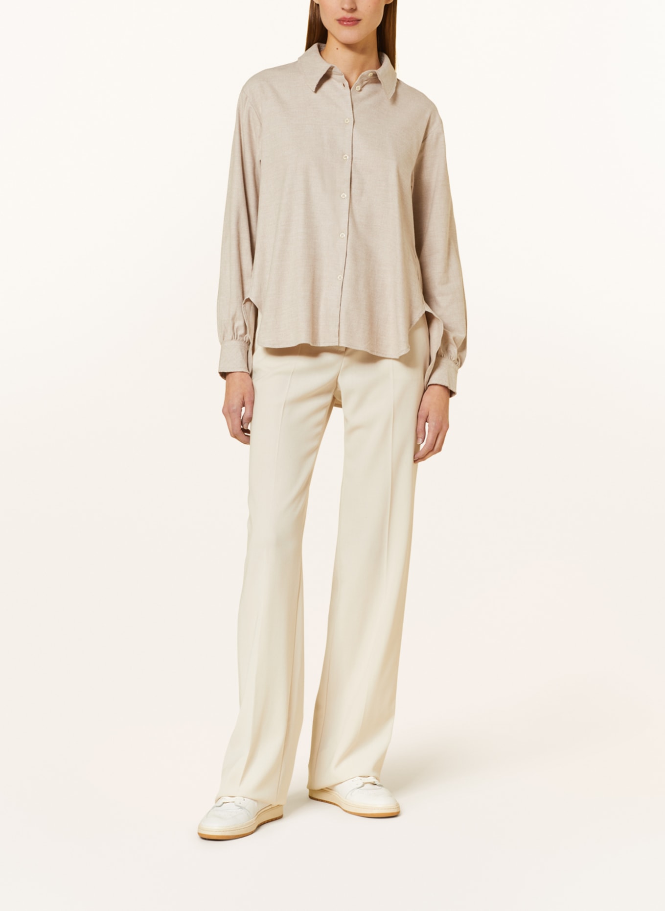 lilienfels Shirt blouse in flannel, Color: BEIGE (Image 2)