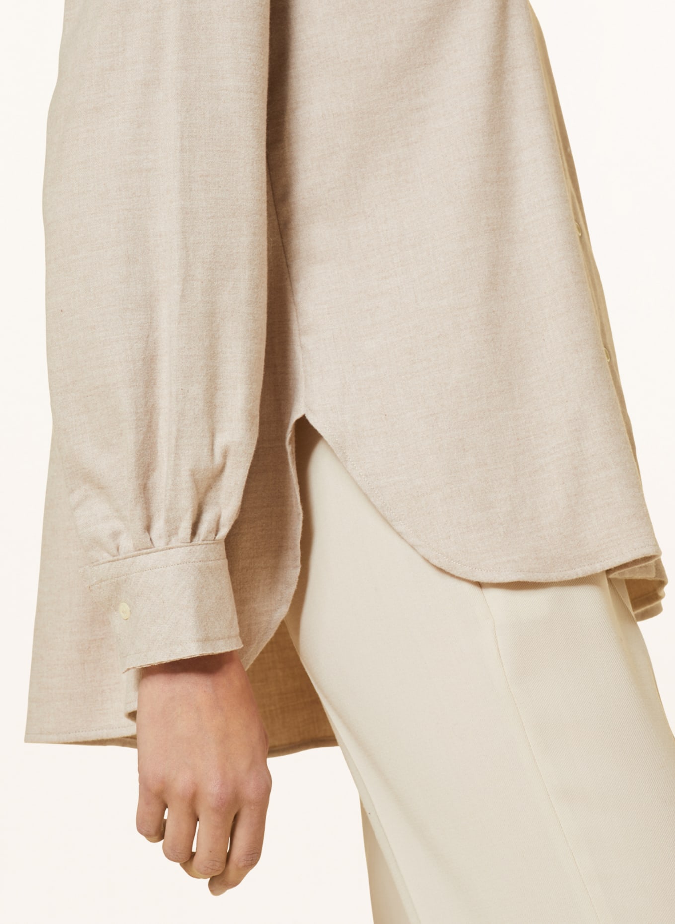 lilienfels Shirt blouse in flannel, Color: BEIGE (Image 4)