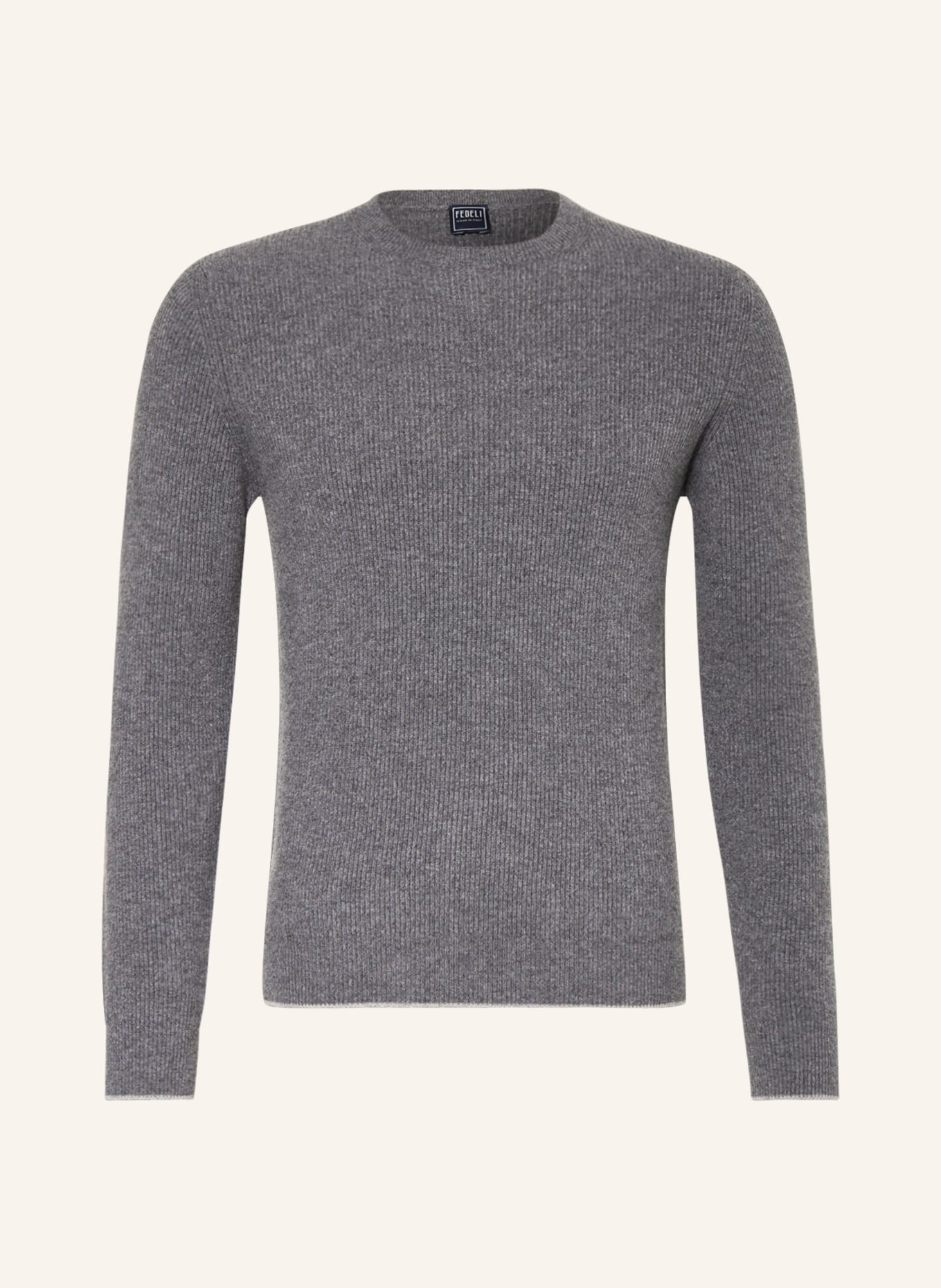 FEDELI Cashmere-Pullover, Farbe: GRAU (Bild 1)