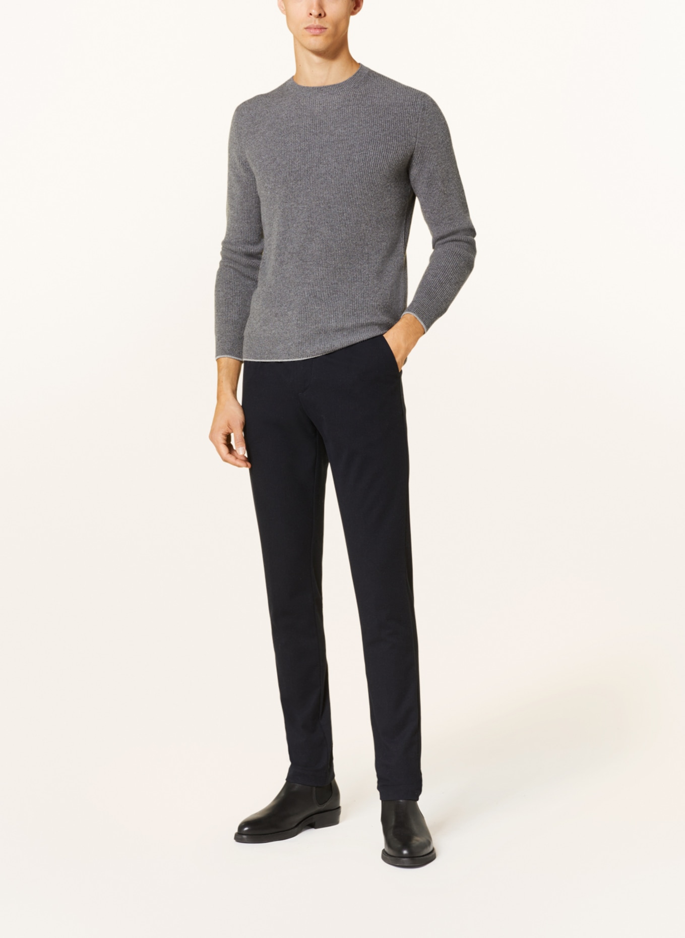 FEDELI Cashmere-Pullover, Farbe: GRAU (Bild 2)