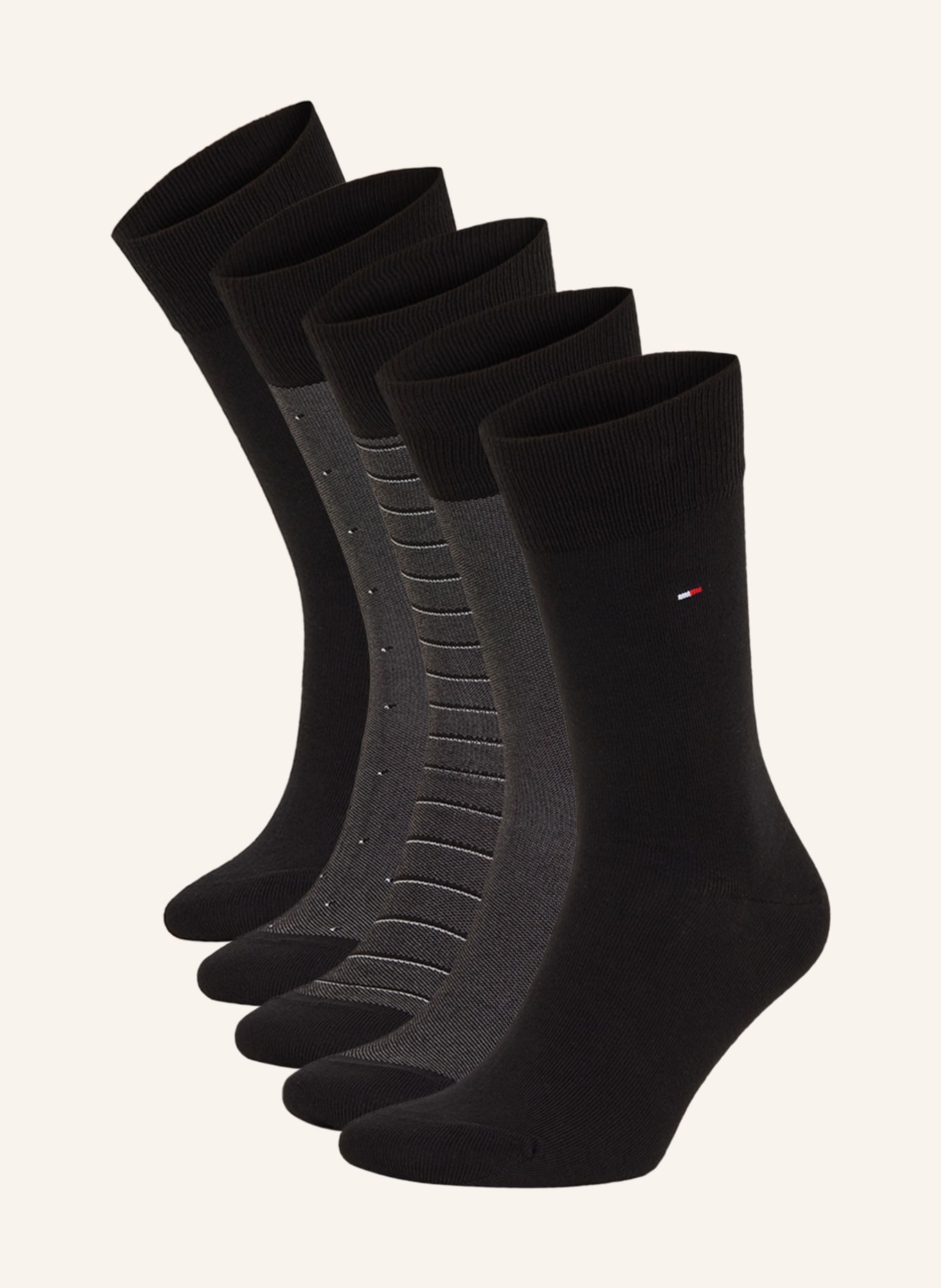 TOMMY HILFIGER Ponožky v dárkové krabičce, sada 5 párů, Barva: 002 BLACK (Obrázek 1)