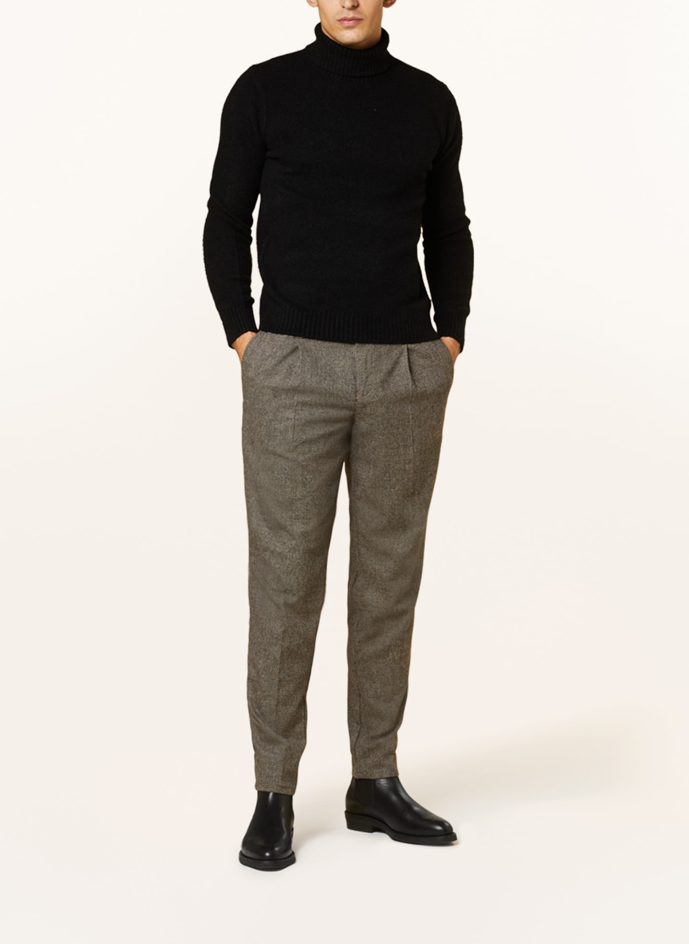 MAC Trousers tapered fit, Color: 237P Light greige pepita (Image 2)