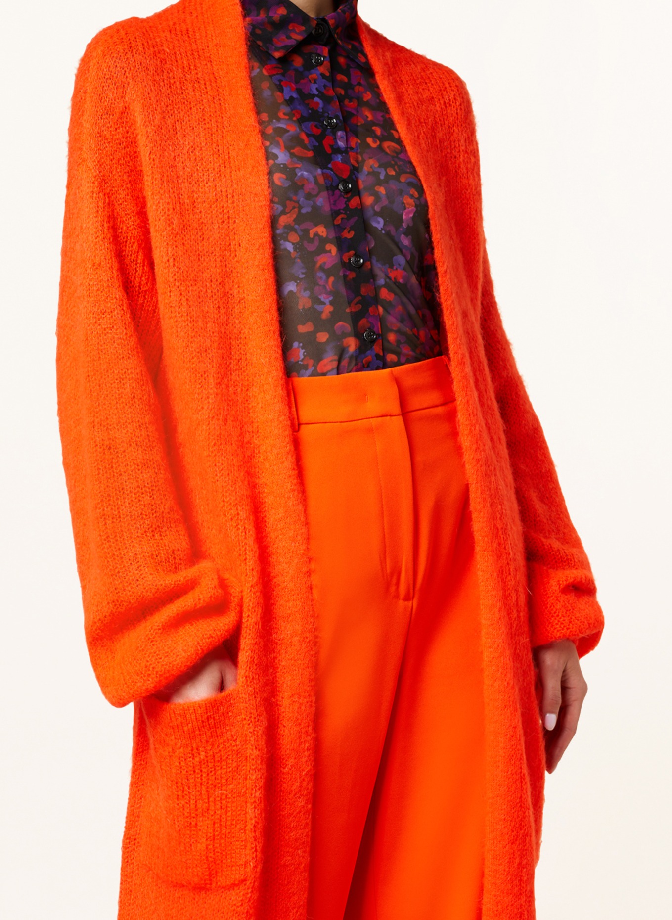 BEAUMONT Knit cardigan with mohair, Color: ORANGE (Image 4)