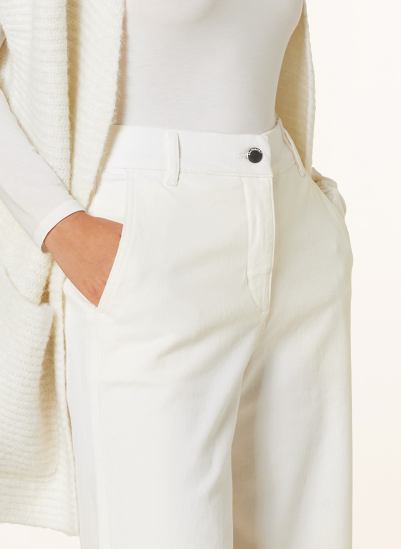 BEAUMONT Wide leg trousers ROSE in denim look, Color: CREAM (Image 5)