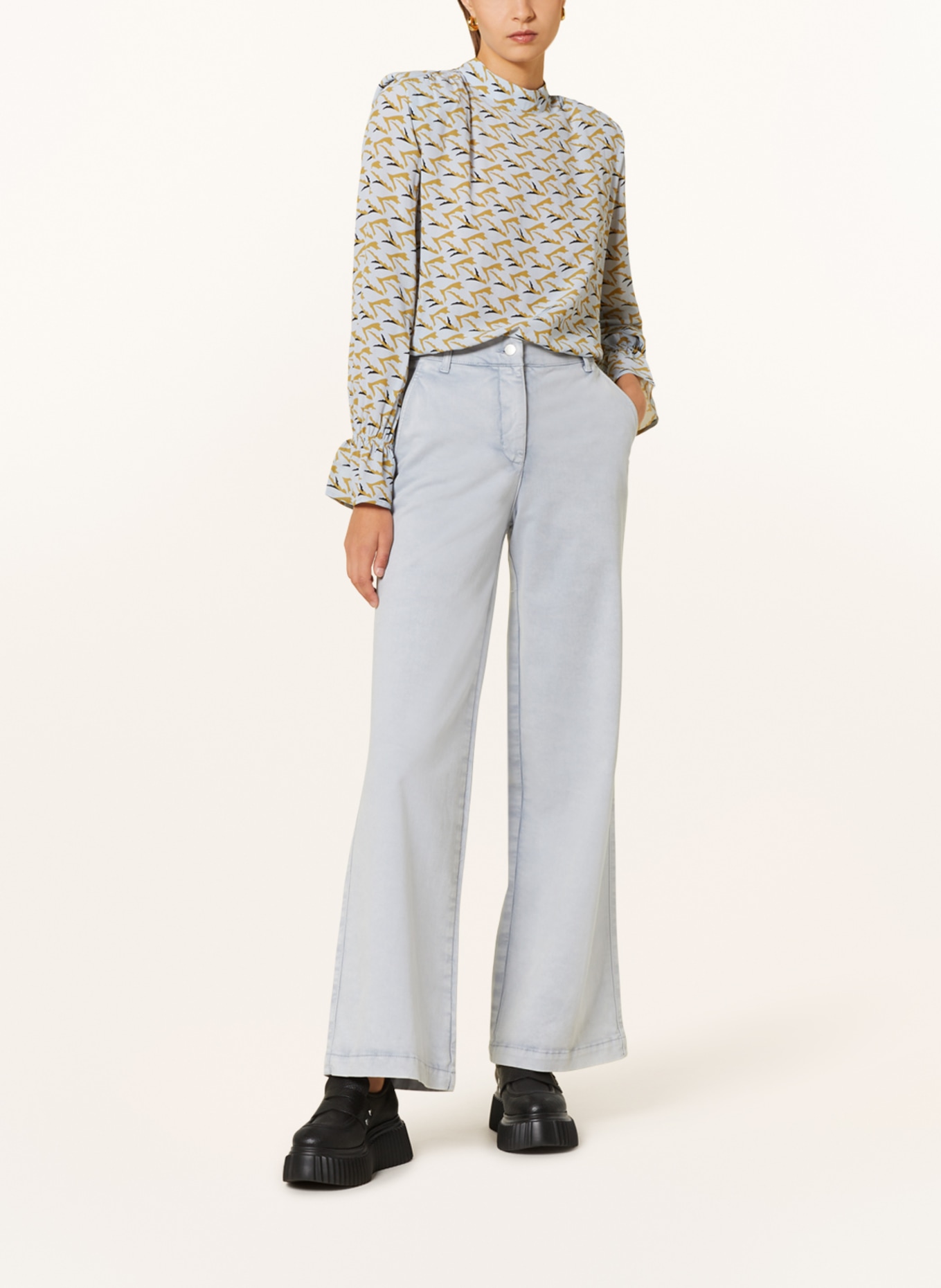 BEAUMONT Wide leg trousers ROSE in denim look, Color: LIGHT GRAY (Image 2)