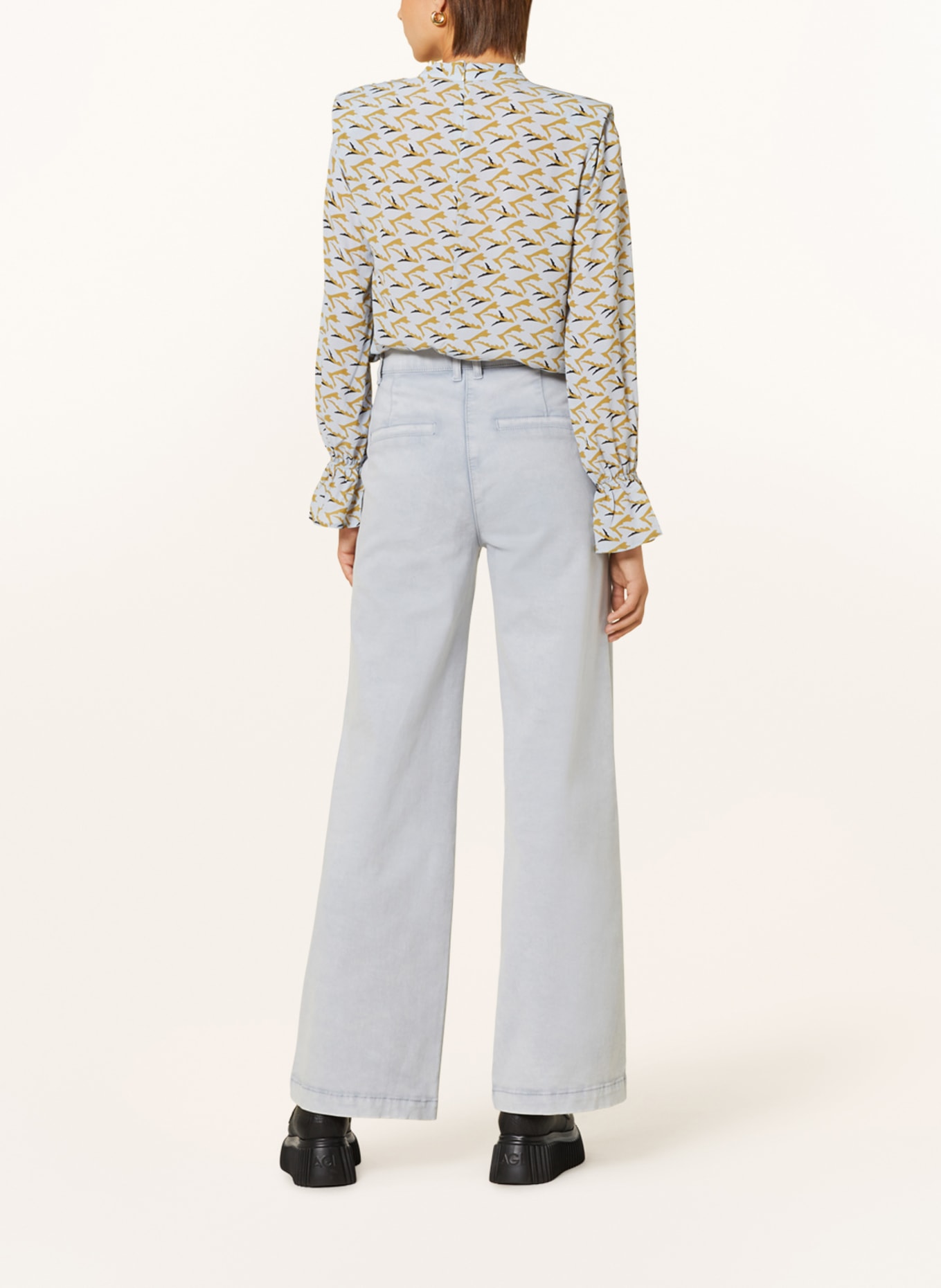 BEAUMONT Wide leg trousers ROSE in denim look, Color: LIGHT GRAY (Image 3)