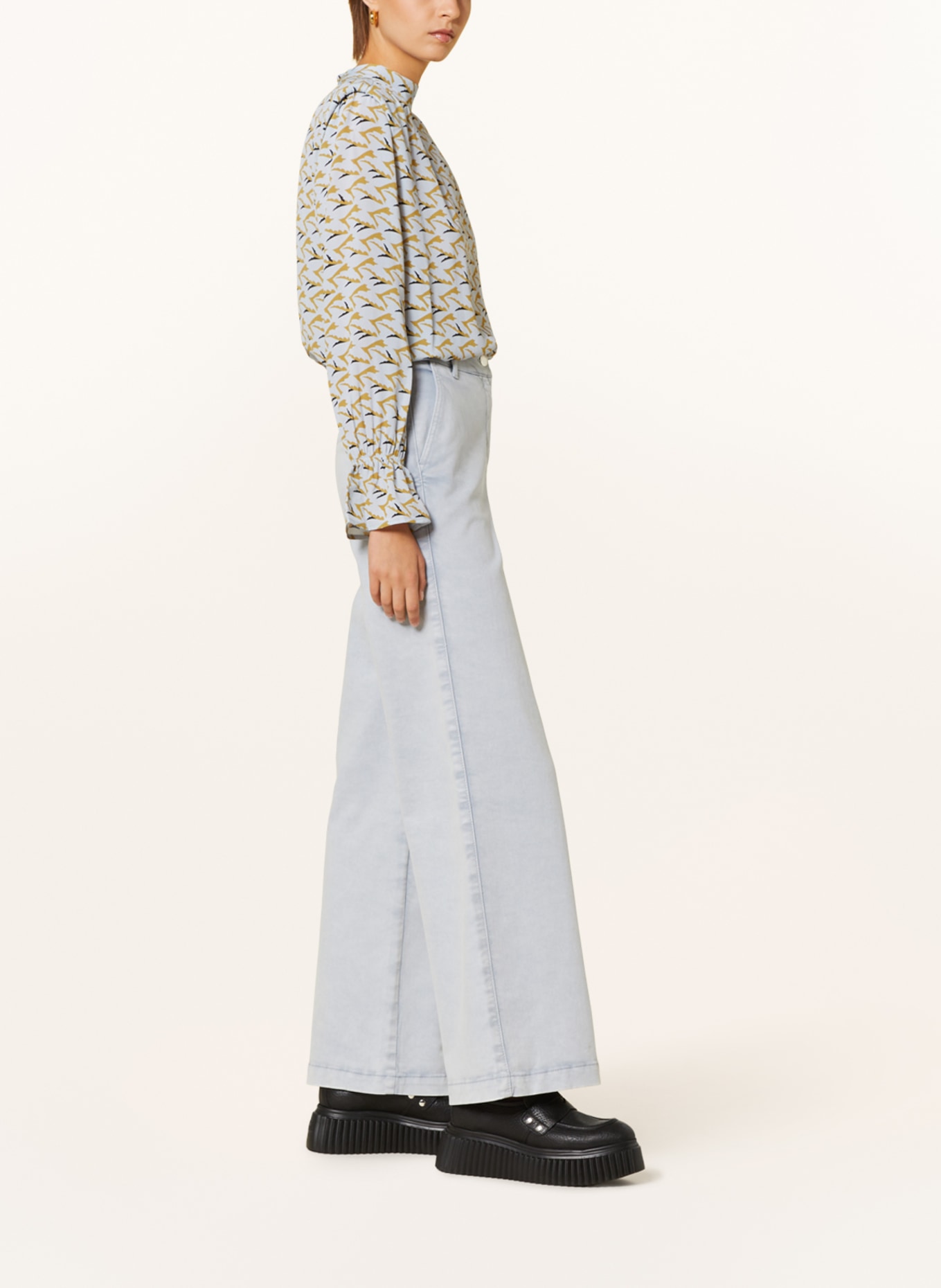 BEAUMONT Wide leg trousers ROSE in denim look, Color: LIGHT GRAY (Image 4)