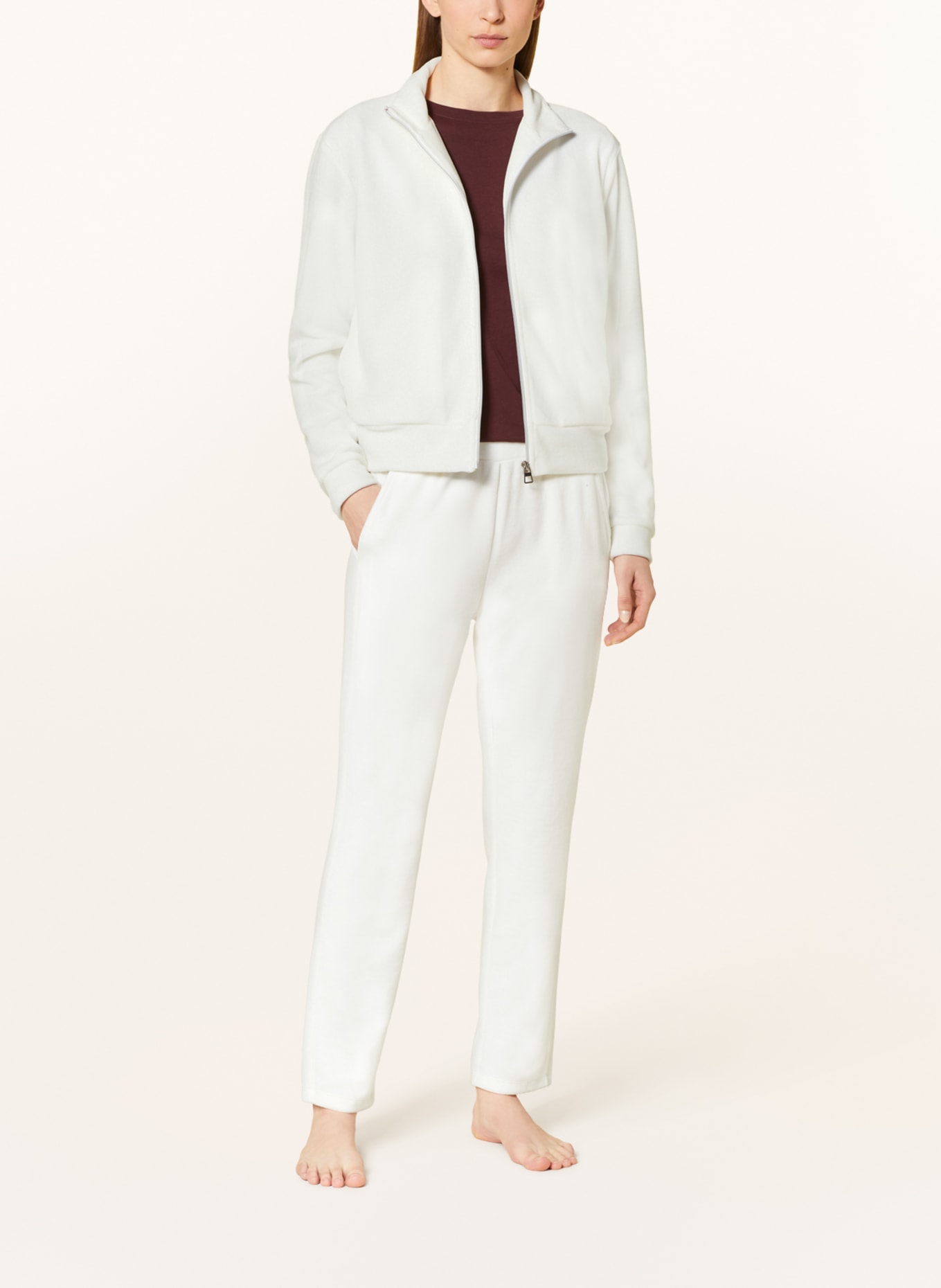 darling harbour Lounge jacket in velour, Color: WHITE (Image 2)