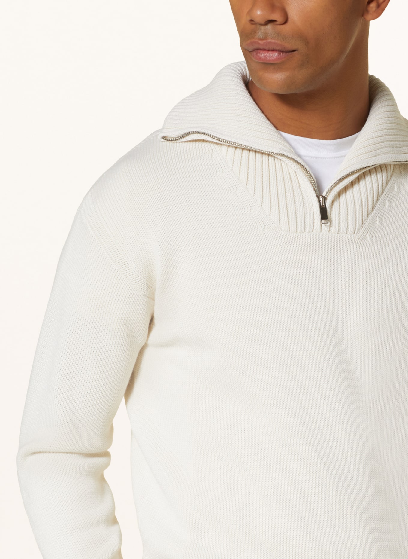 DANIELE FIESOLI Half-zip sweater, Color: CREAM (Image 4)