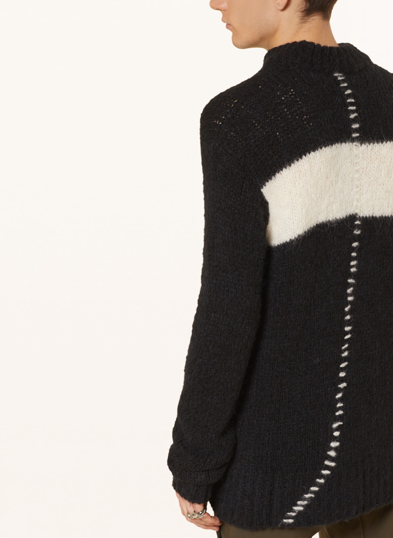 thom/krom Sweater with alpaca, Color: BLACK/ WHITE (Image 4)