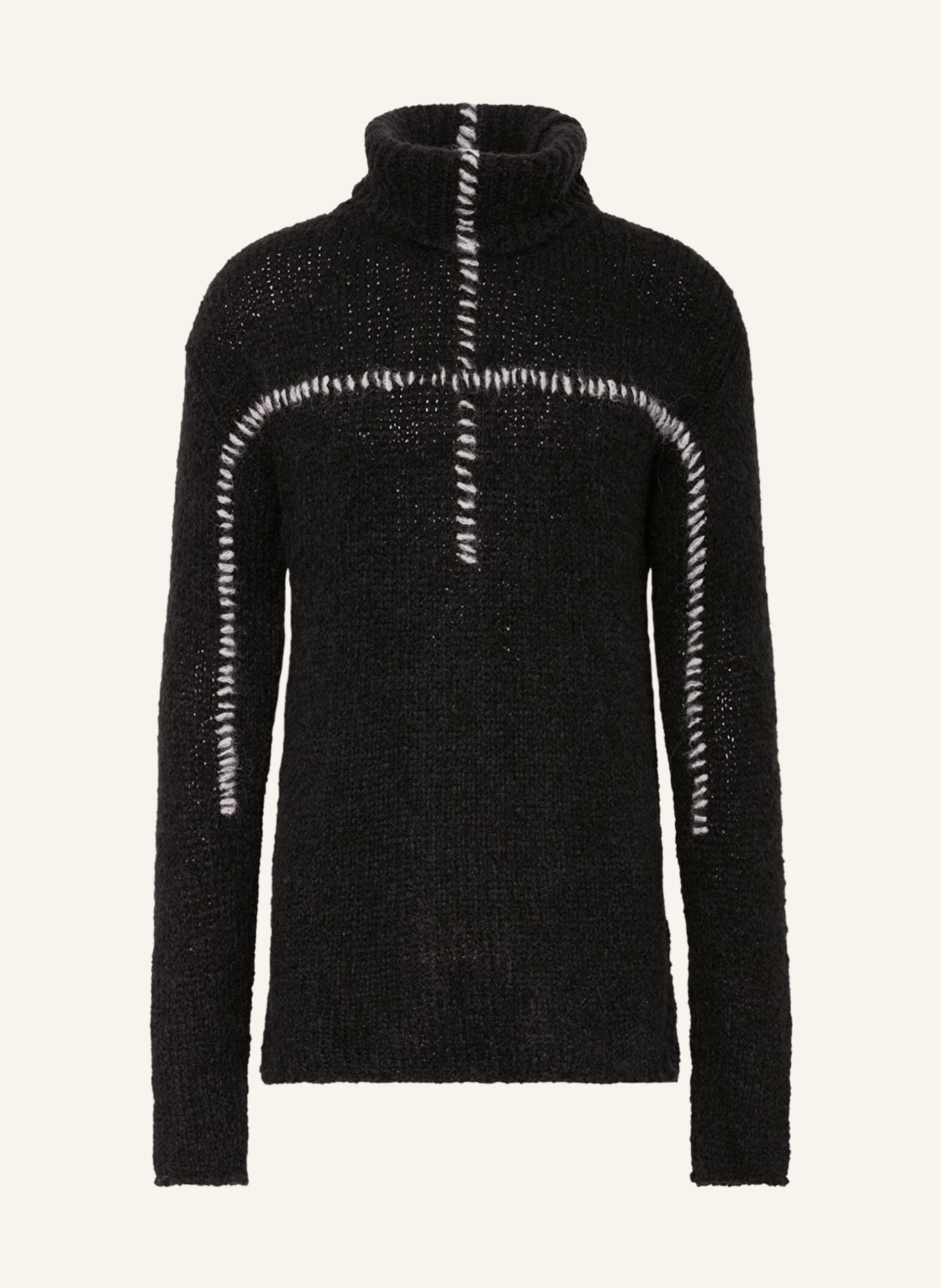 thom/krom Turtleneck sweater with alpaca, Color: BLACK/ LIGHT GRAY (Image 1)