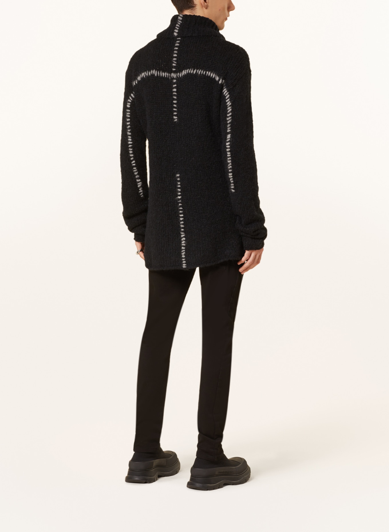 thom/krom Turtleneck sweater with alpaca, Color: BLACK/ LIGHT GRAY (Image 3)