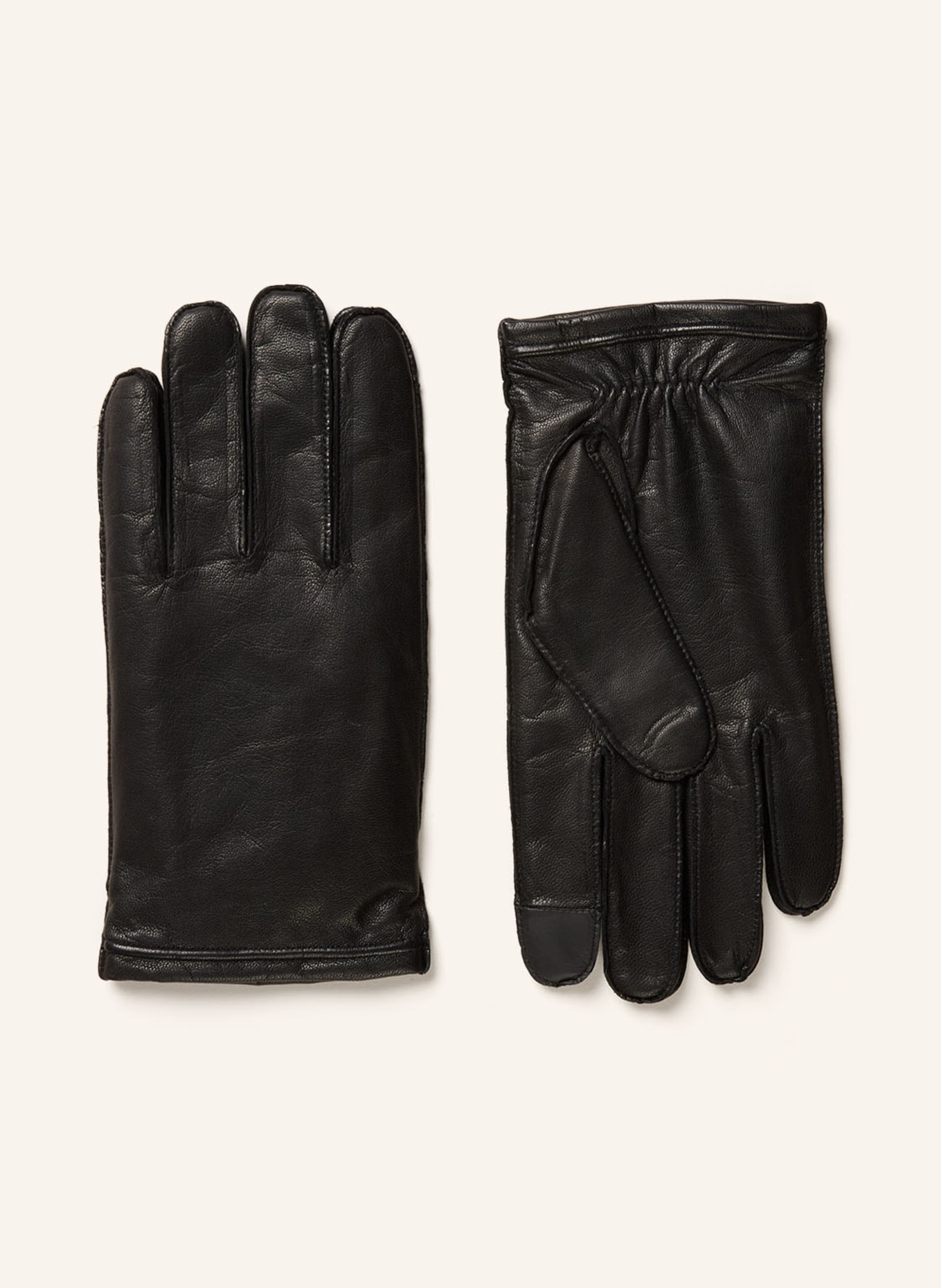 BOSS Leather gloves KRANTON, Color: BLACK (Image 1)