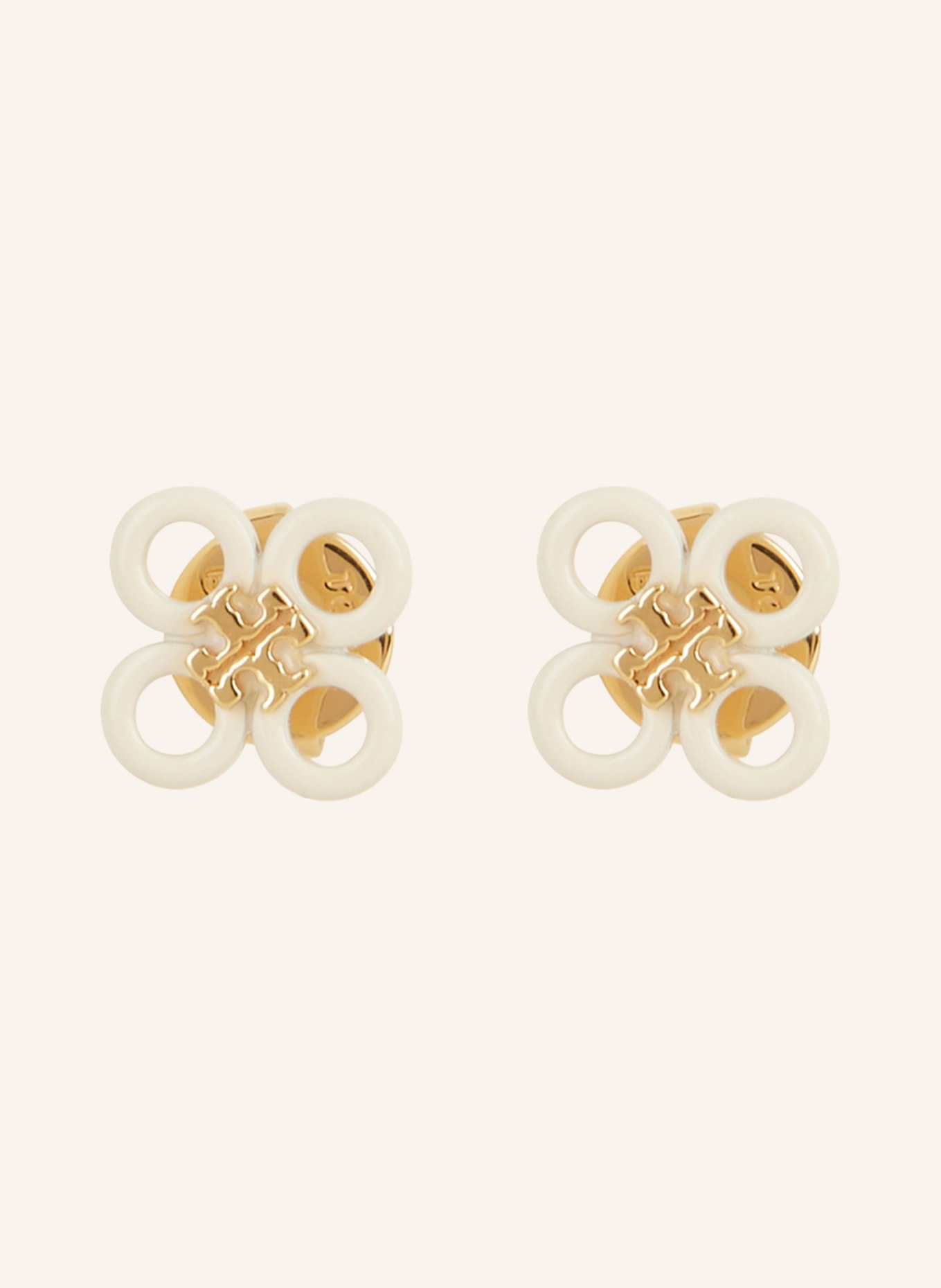 TORY BURCH Earrings SMALL KIRA CLOVER, Color: GOLD/ ECRU (Image 1)