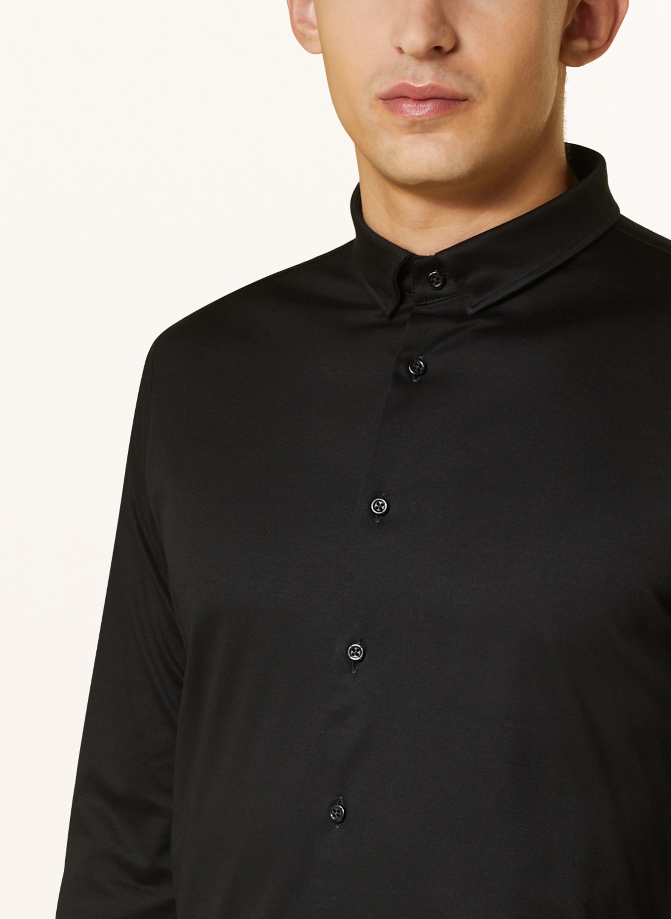 Q1 Manufaktur Jerseyhemd Extra Slim Fit, Farbe: SCHWARZ (Bild 4)
