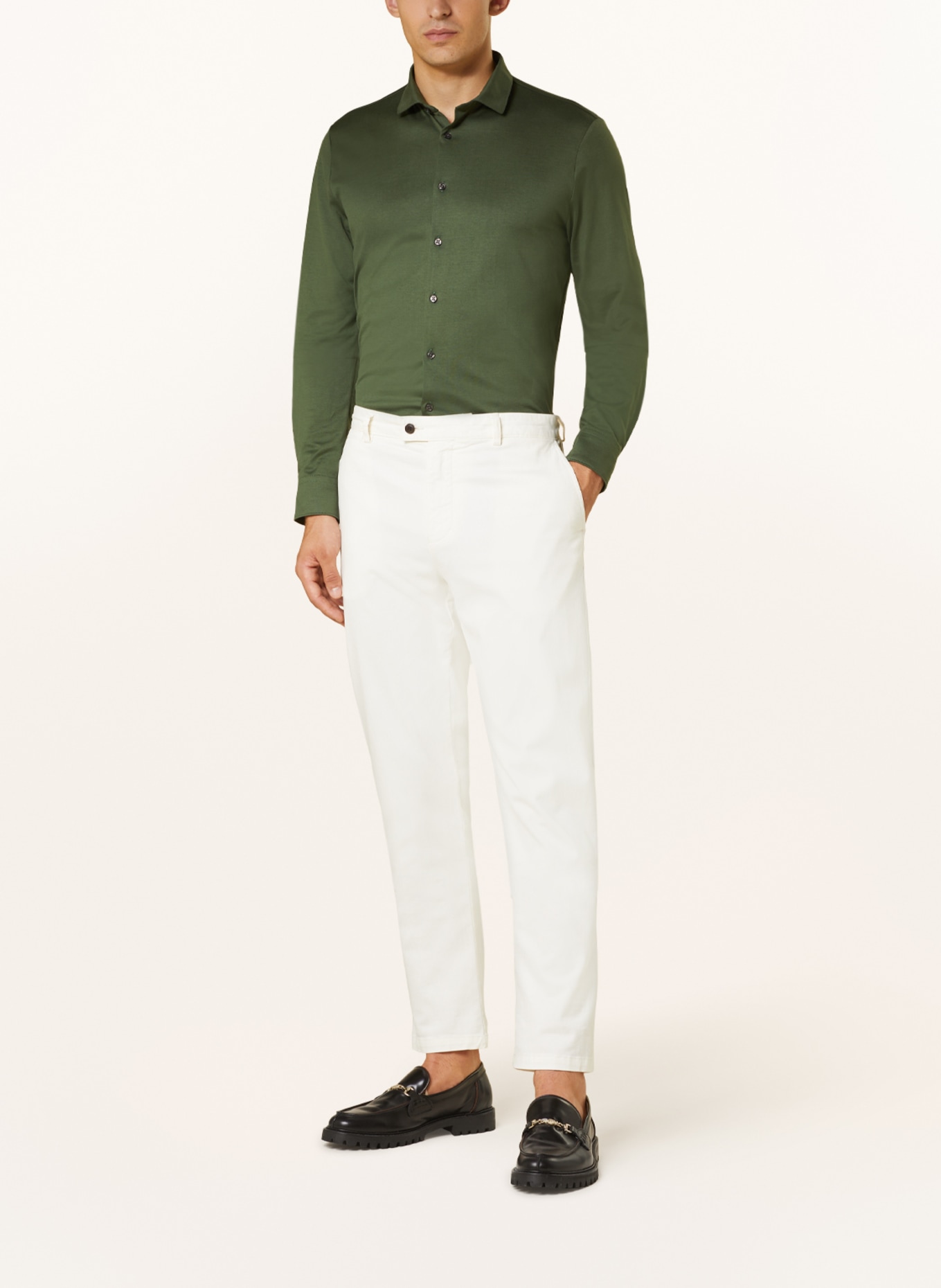 Q1 Manufaktur Jerseyhemd Extra Slim Fit, Farbe: OLIV (Bild 2)