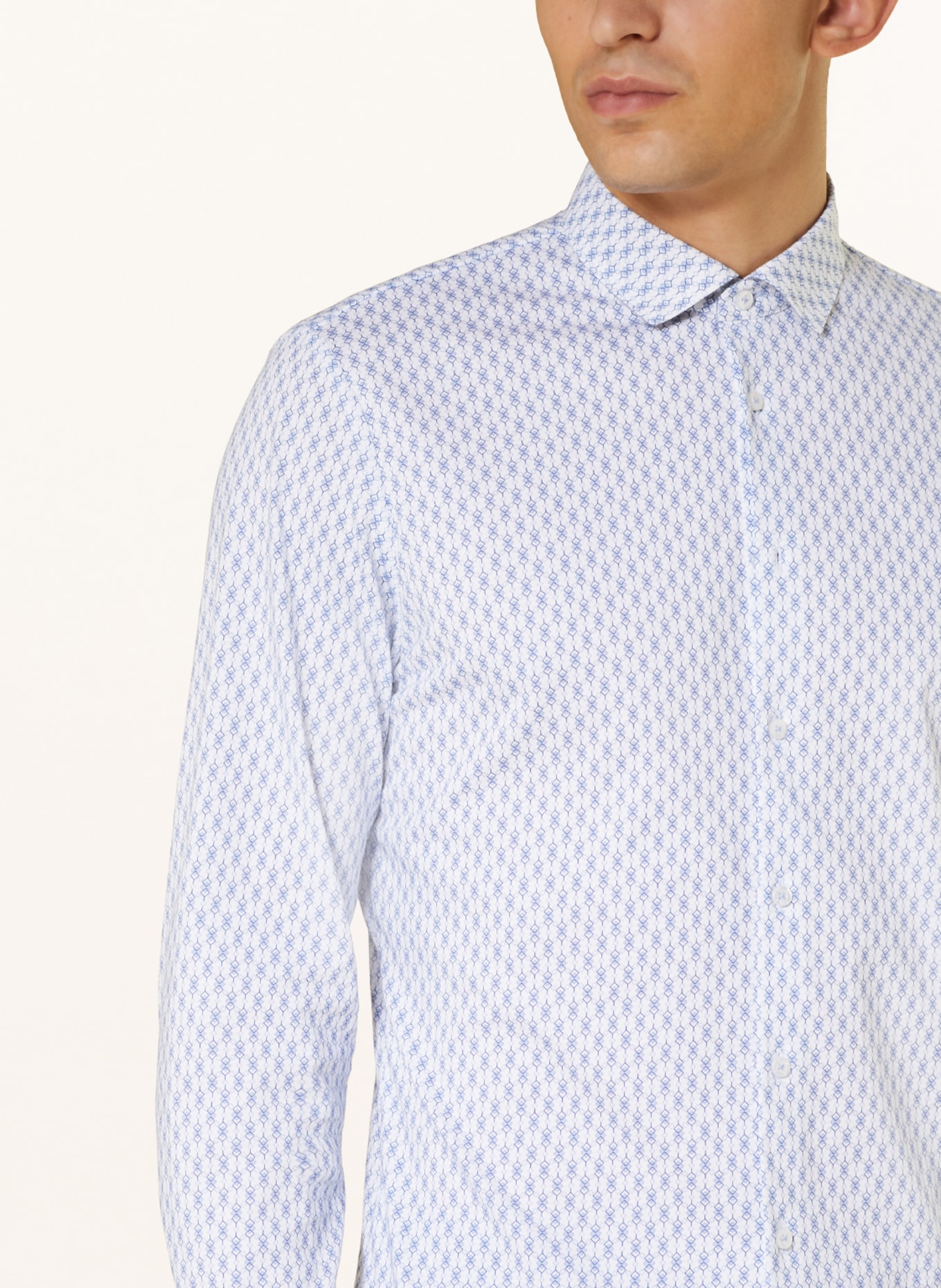 Q1 Manufaktur Jerseyhemd Extra Slim Fit, Farbe: HELLBLAU/ BLAU/ WEISS (Bild 4)