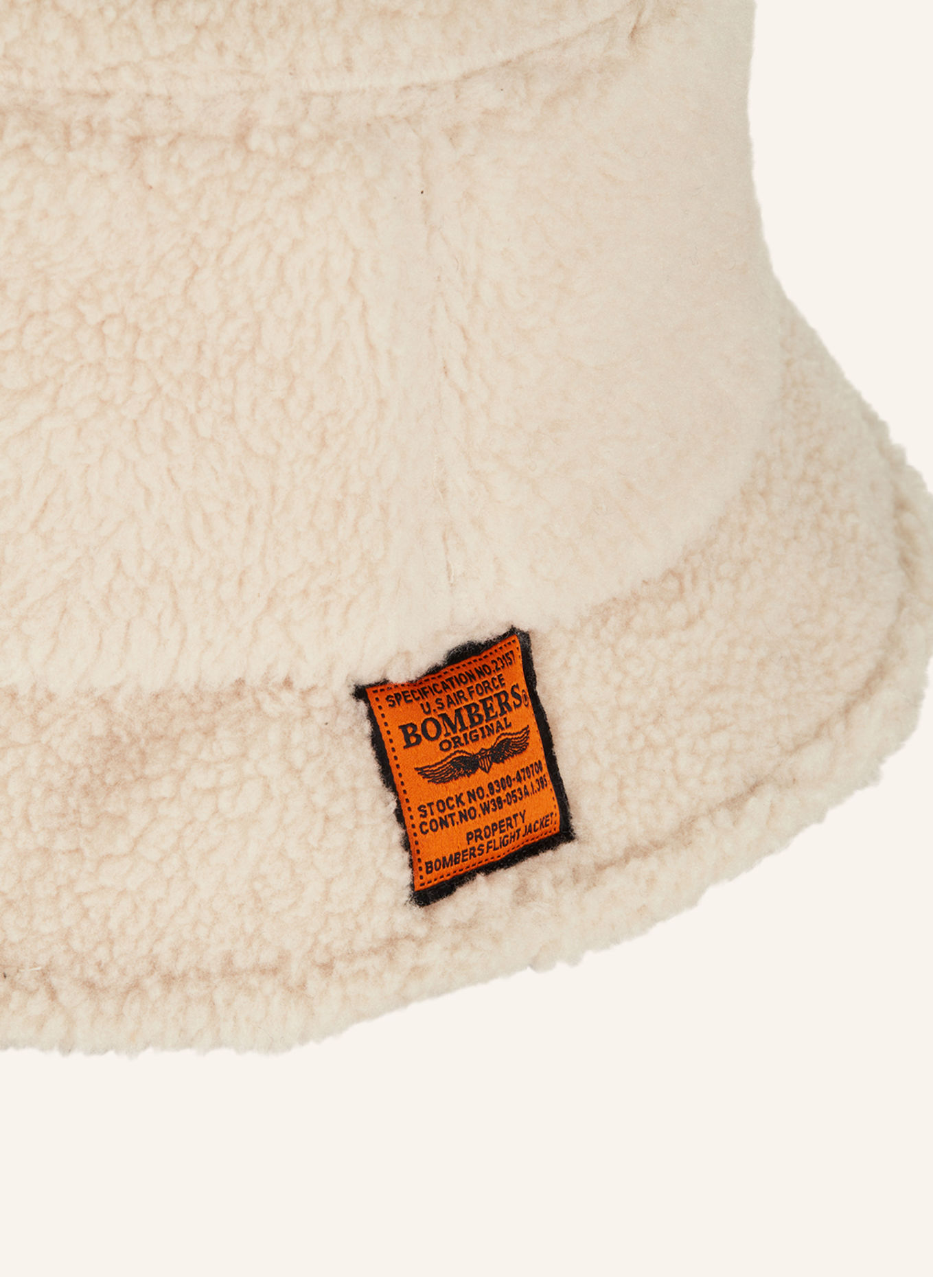 ORIGINAL BOMBERS Bucket hat made of teddy fleece, Color: CREAM (Image 3)