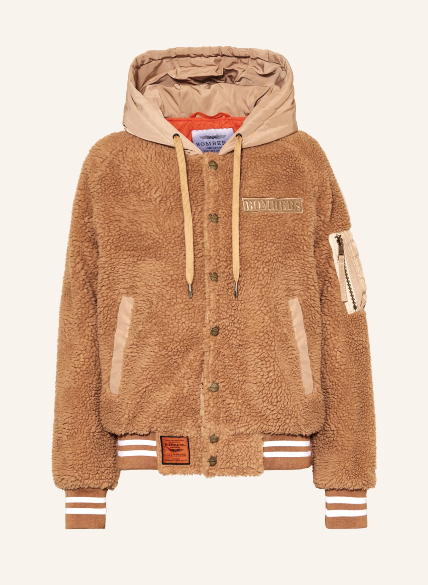 ORIGINAL BOMBERS Bomber jacket HARLOW with teddy in light brown