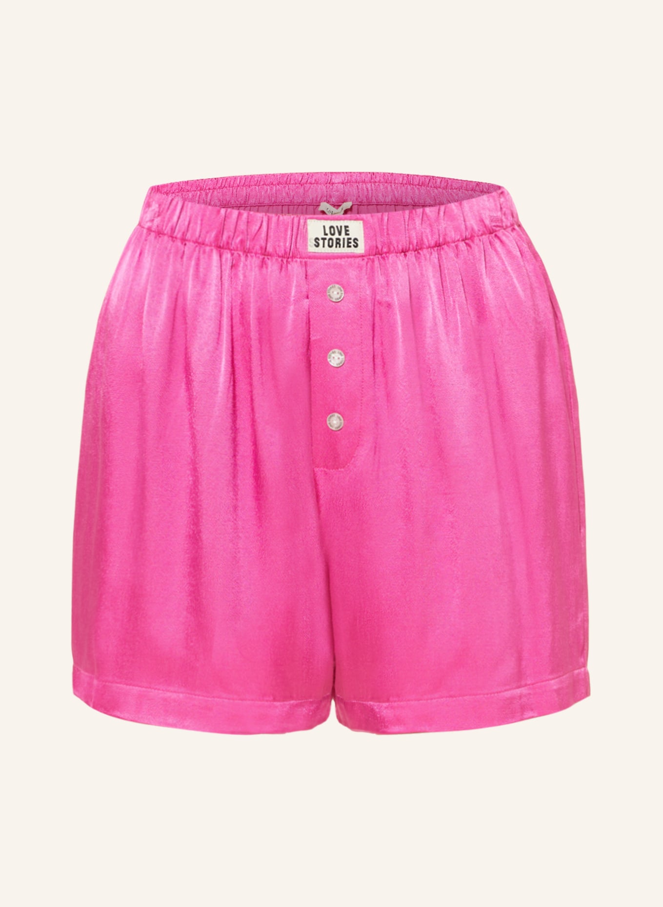 LOVE Stories Pajama shorts JAMES made of satin, Color: PINK (Image 1)