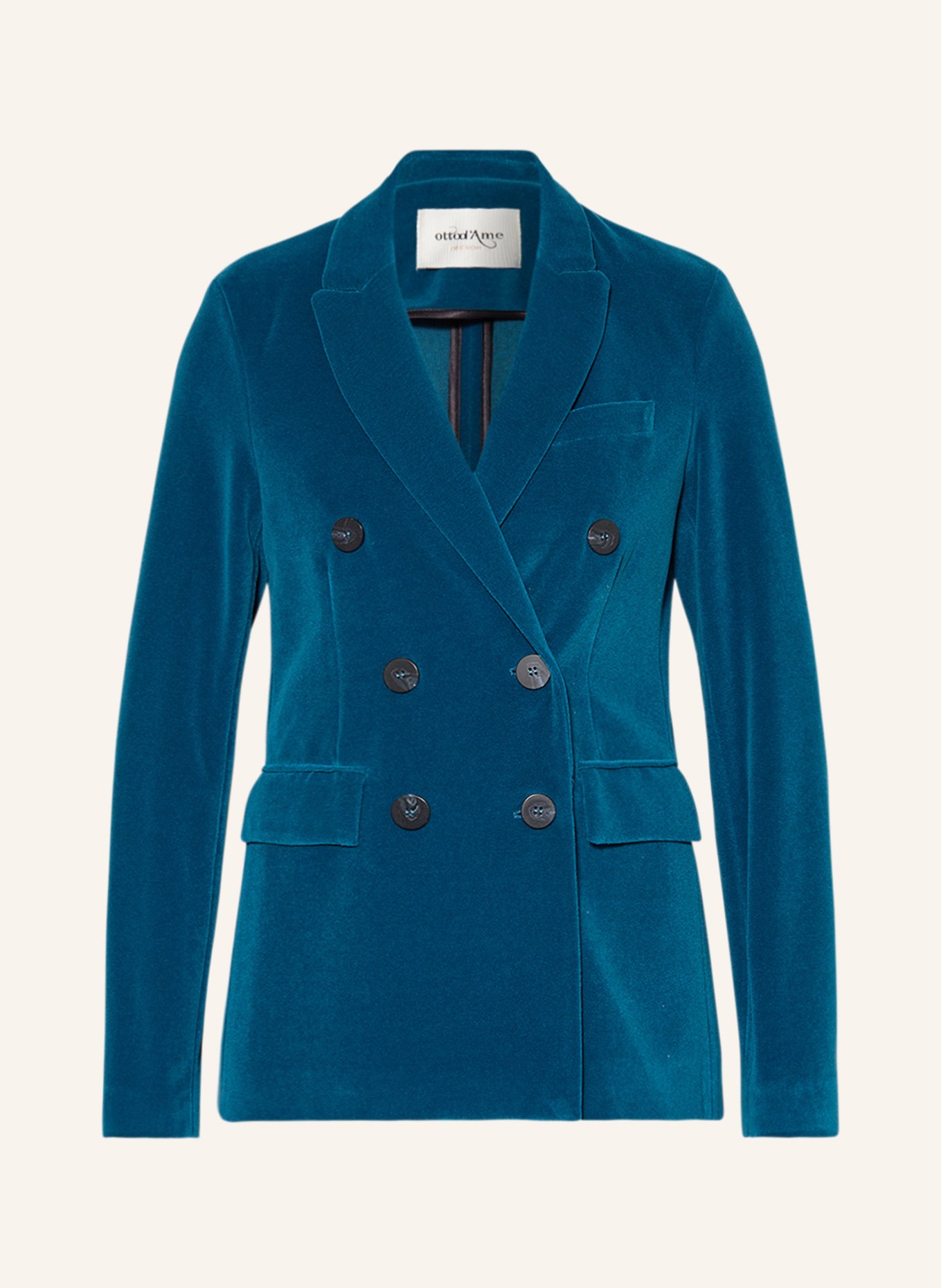 ottod'ame Velvet blazer, Color: BLUE (Image 1)